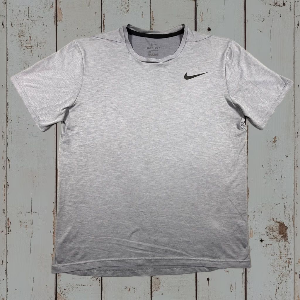 Nike Shirt Mens Large Gray Dri-Fit Training Short Sleeve Athletic Tee Heathered, Men's