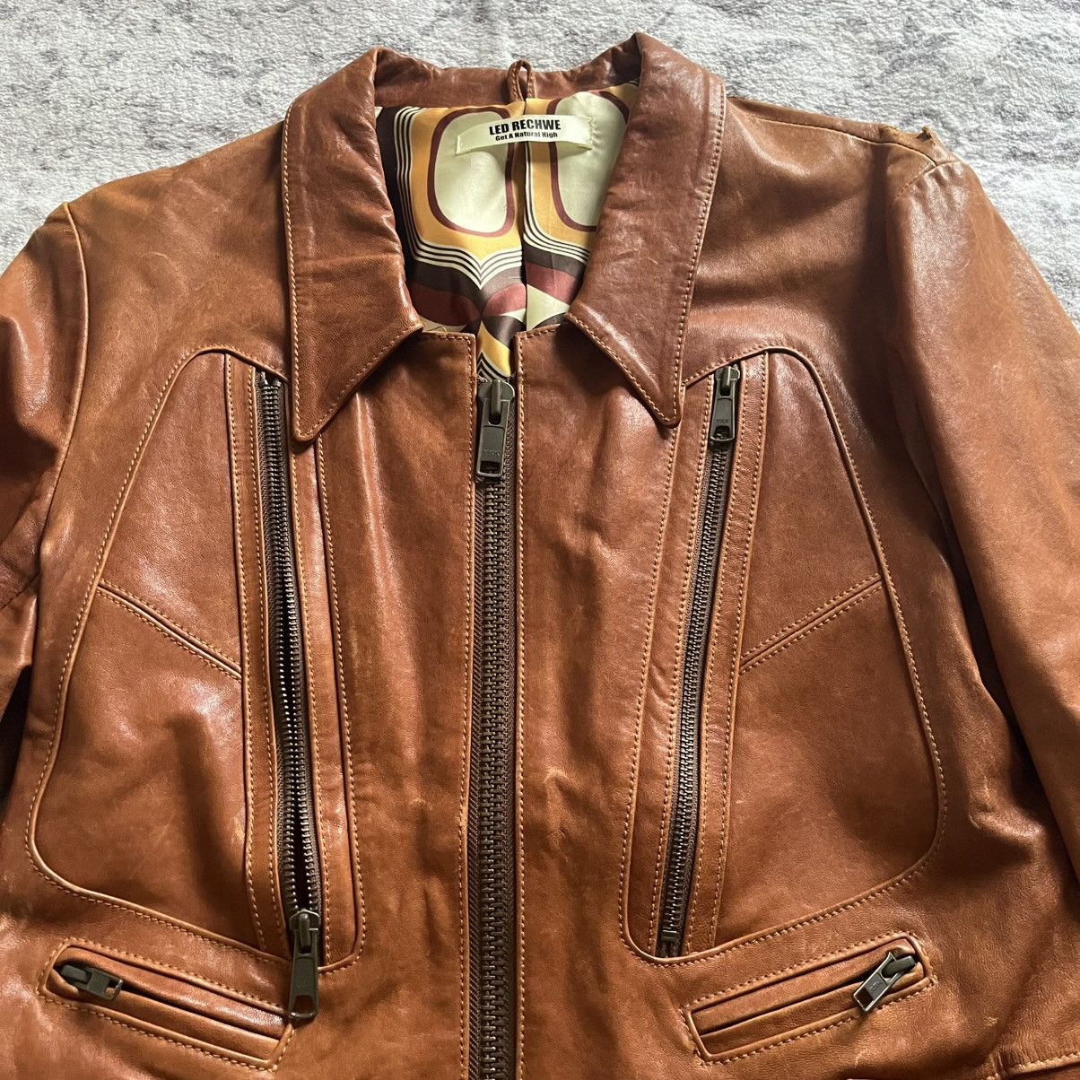 If Six Was Nine × Japanese Brand × Le Grande Bleu (L.G.B.) Led Rechwe Silk Lined Leather Jacket | Size L Size US L / EU 52-54 / 3 - 4 Thumbnail