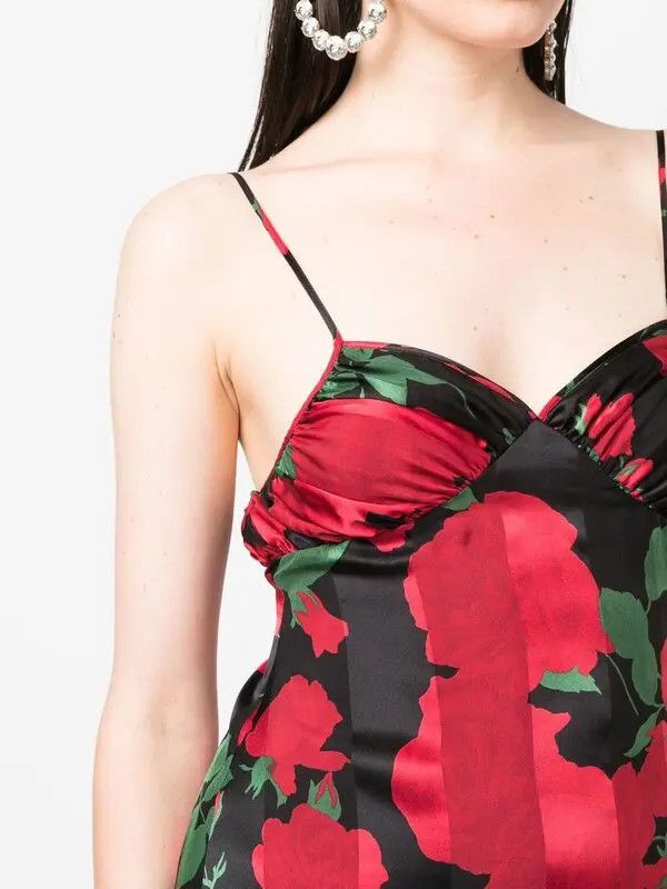 Saint Laurent Paris o1y0126 Silk Mini Dress in Multicolor Size M / US 6-8 / IT 42-44 - 3 Thumbnail