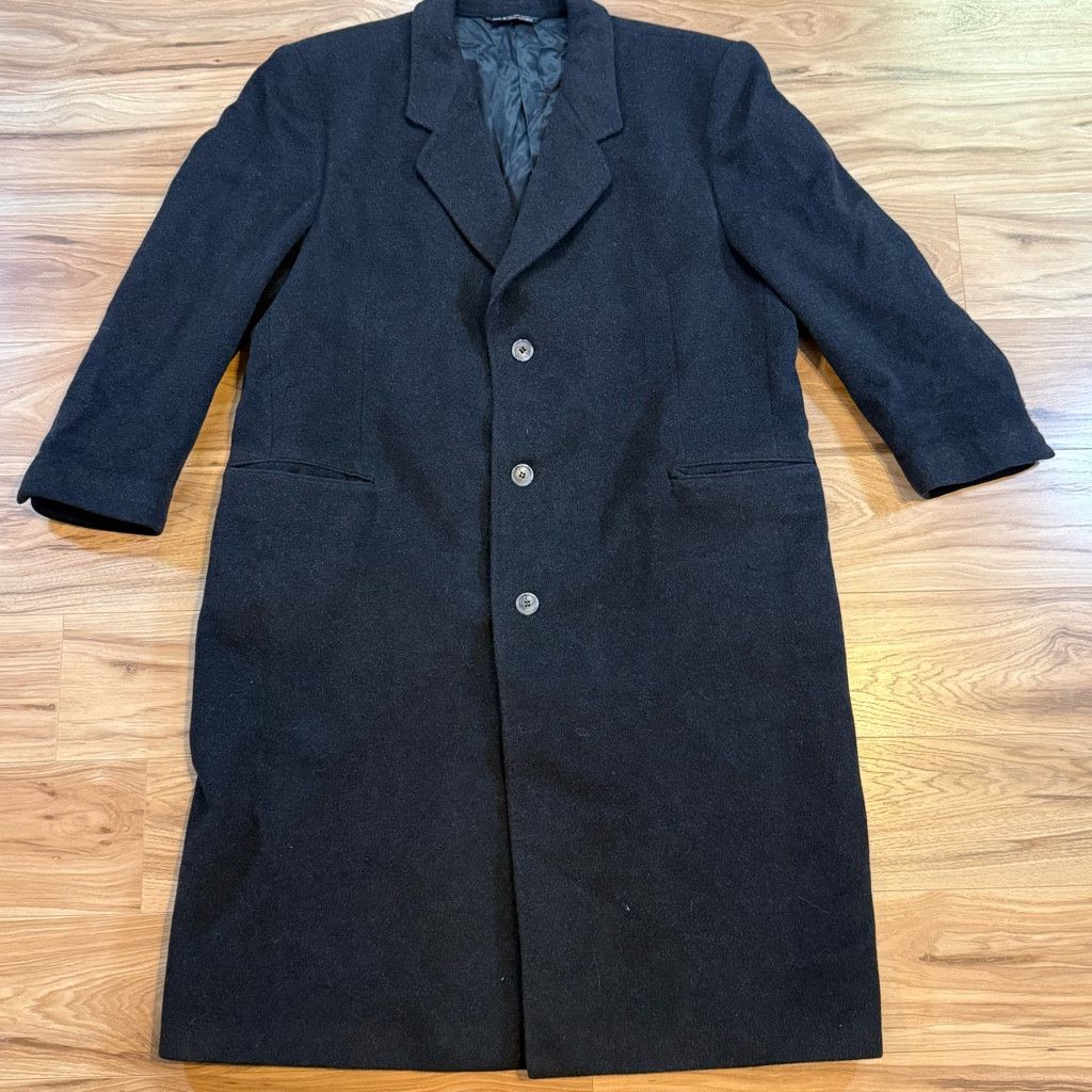Z Brand Di Silver Men’s 46R Cashmere Blend Overcoat Black Size US XL / EU 56 / 4 - 1 Thumbnail