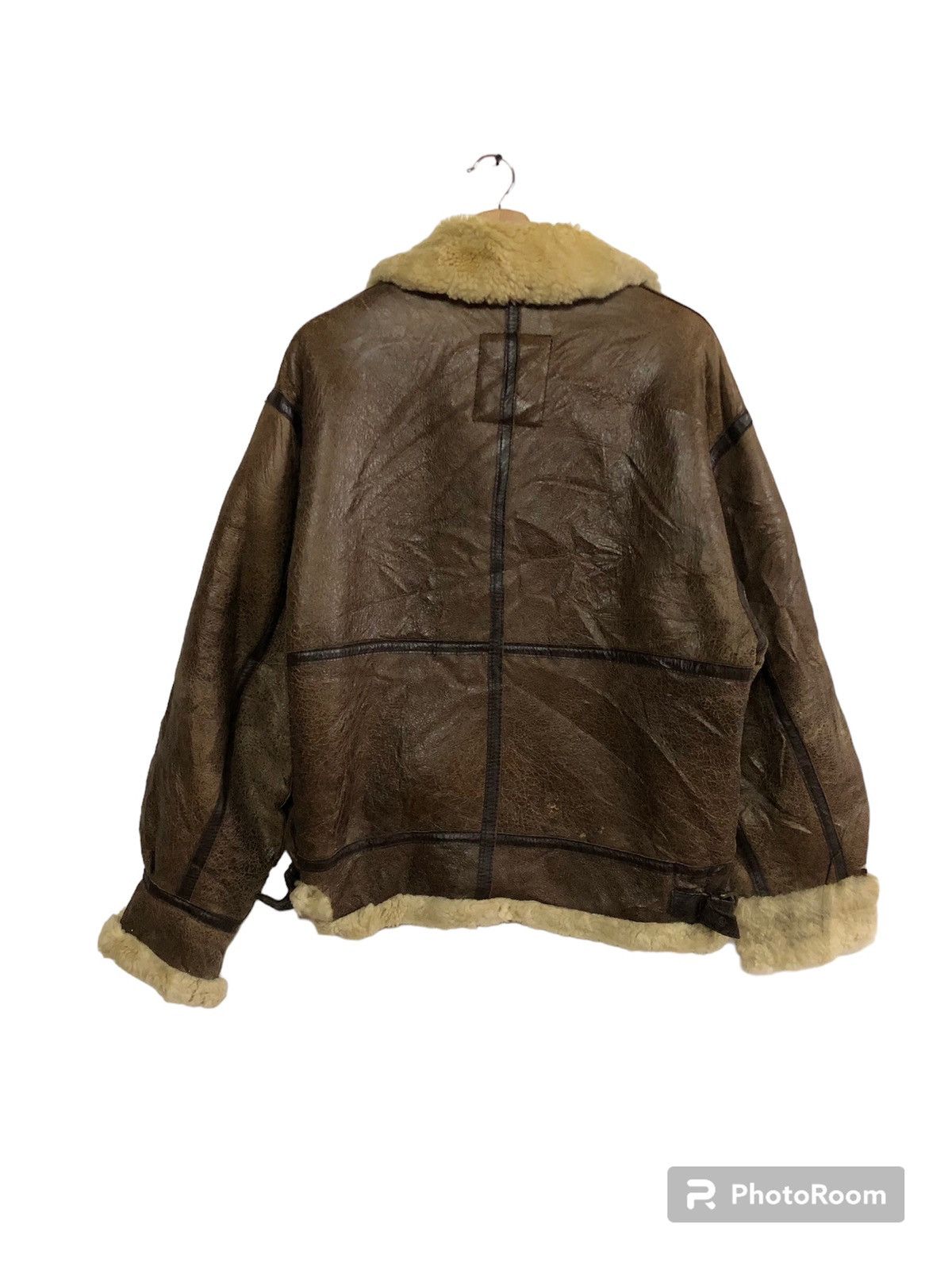 Japanese Brand Vintage Sherling B-3 80’s Reservations Jacket leather army Size US L / EU 52-54 / 3 - 2 Thumbnail