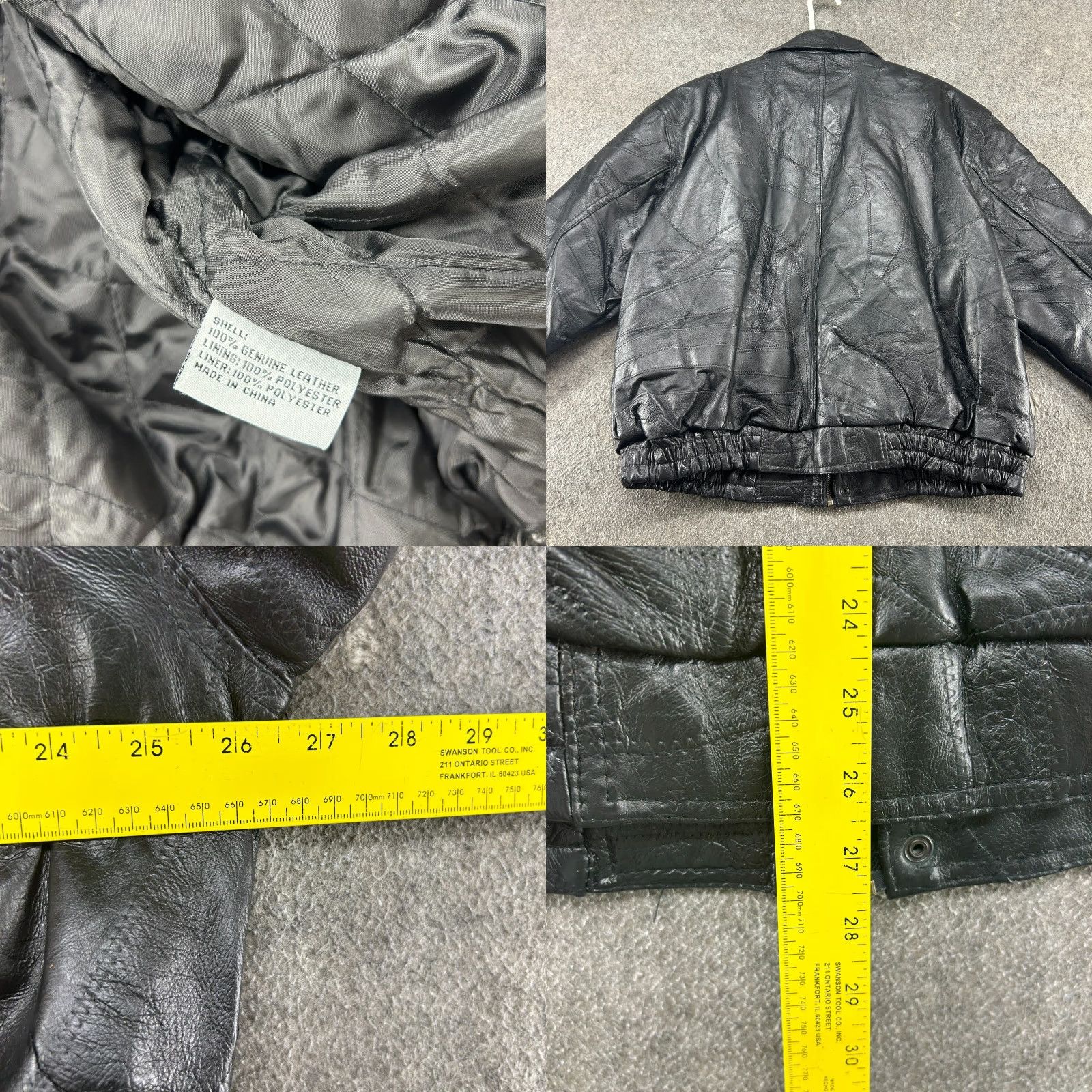Vintage VINTAGE Fondini Fashions Jacket Mens XL Black Bomber Leather Patchwork Size US XL / EU 56 / 4 - 8 Thumbnail