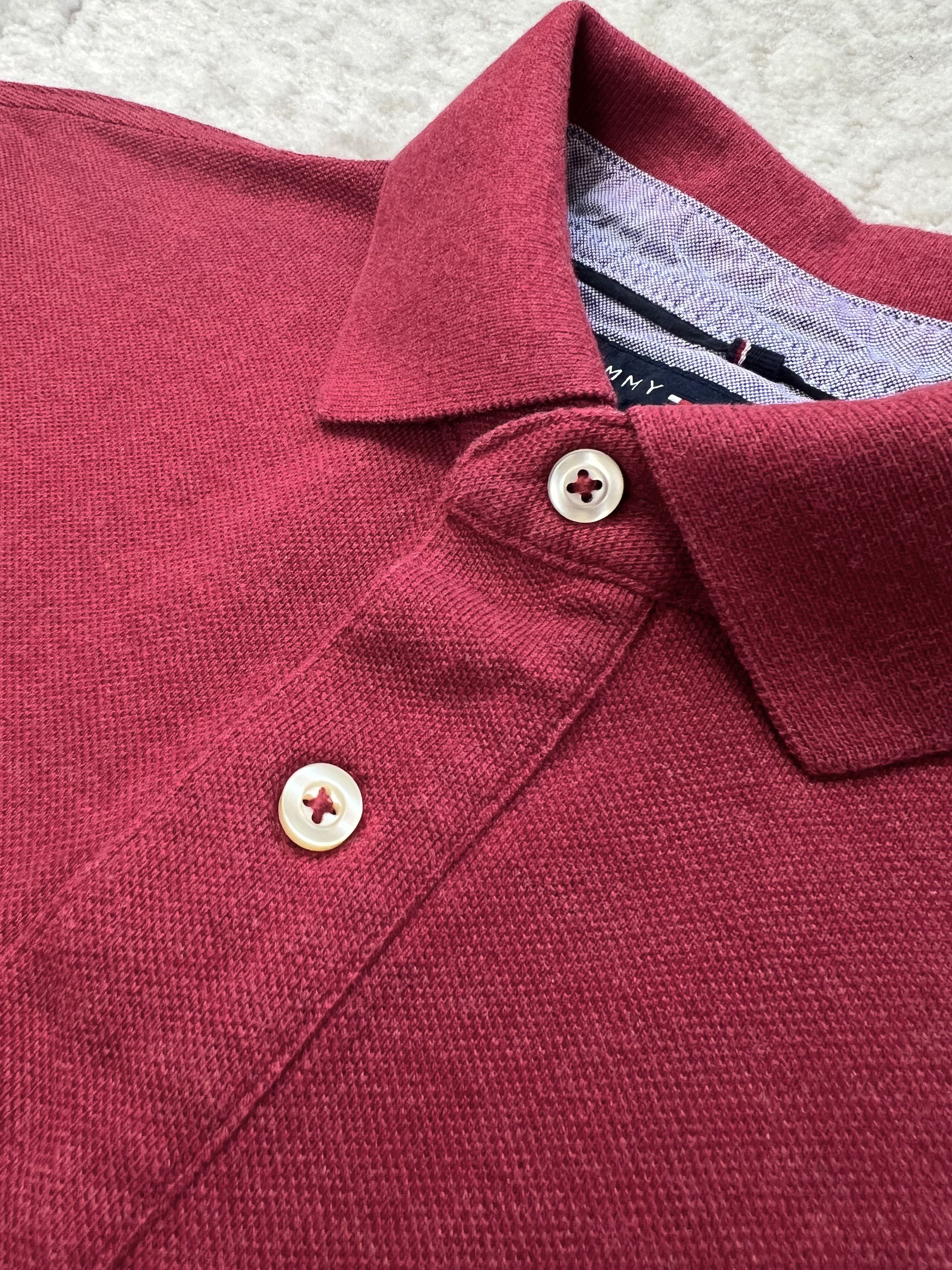 Tommy Hilfiger Tommy Hilfiger Burgundy Long Sleeve Polo Shirt Classic Fit S Size US S / EU 44-46 / 1 - 2 Thumbnail