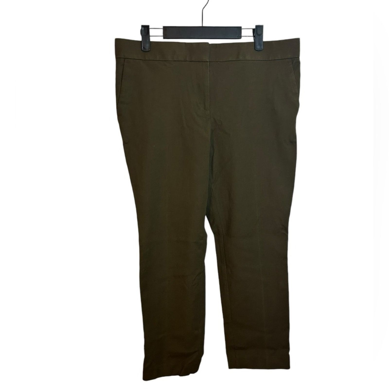 Ann Taylor Ann Taylor Olive Green Devin Fit Ankle Trousers Size 32" / US 10 / IT 46 - 1 Thumbnail