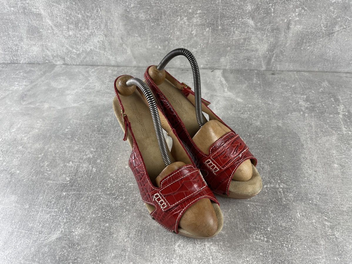 Dsquared2 Vintage Dsquared Archives Red Wood Platform Slingback Heels Size US 9 / IT 39 - 3 Thumbnail