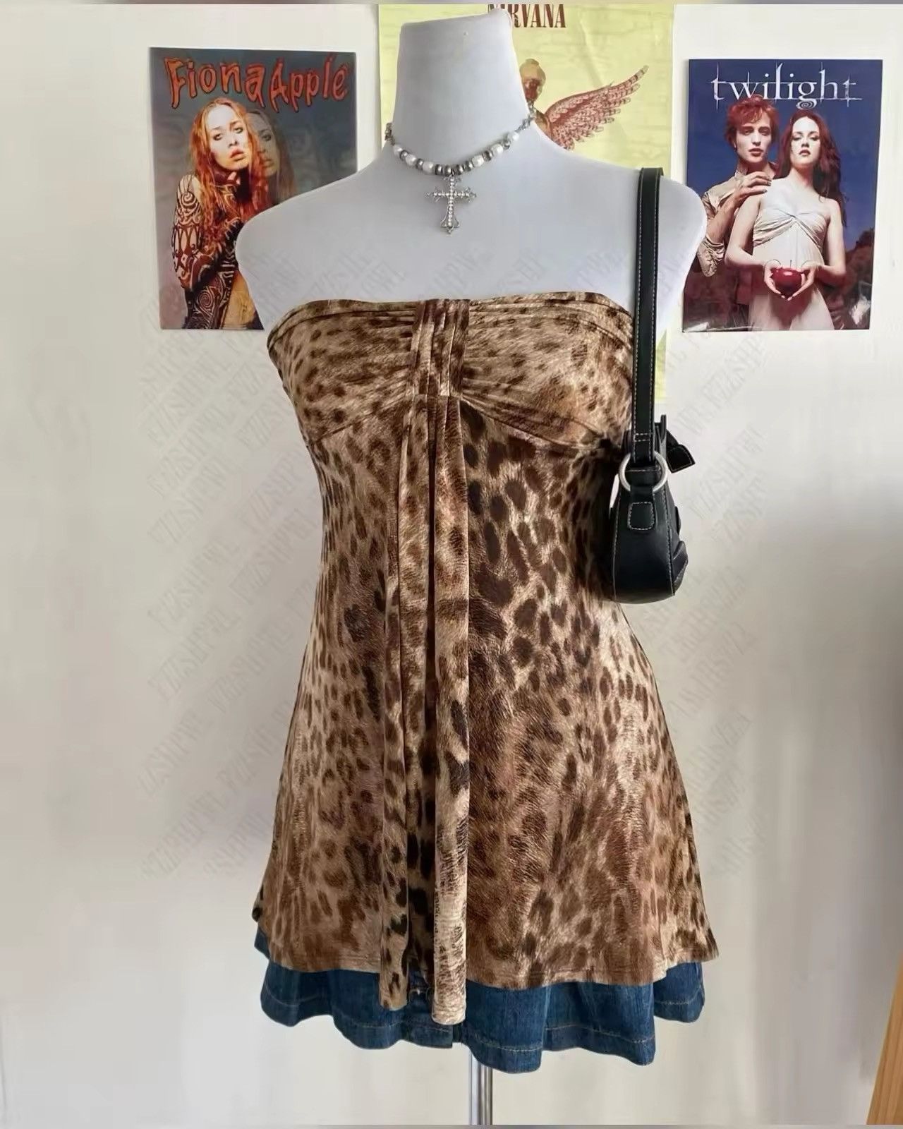 Vintage Retro Vintage 90’s Leopard Sexy Women Tube Top Size S / US 4 / IT 40 - 3 Thumbnail