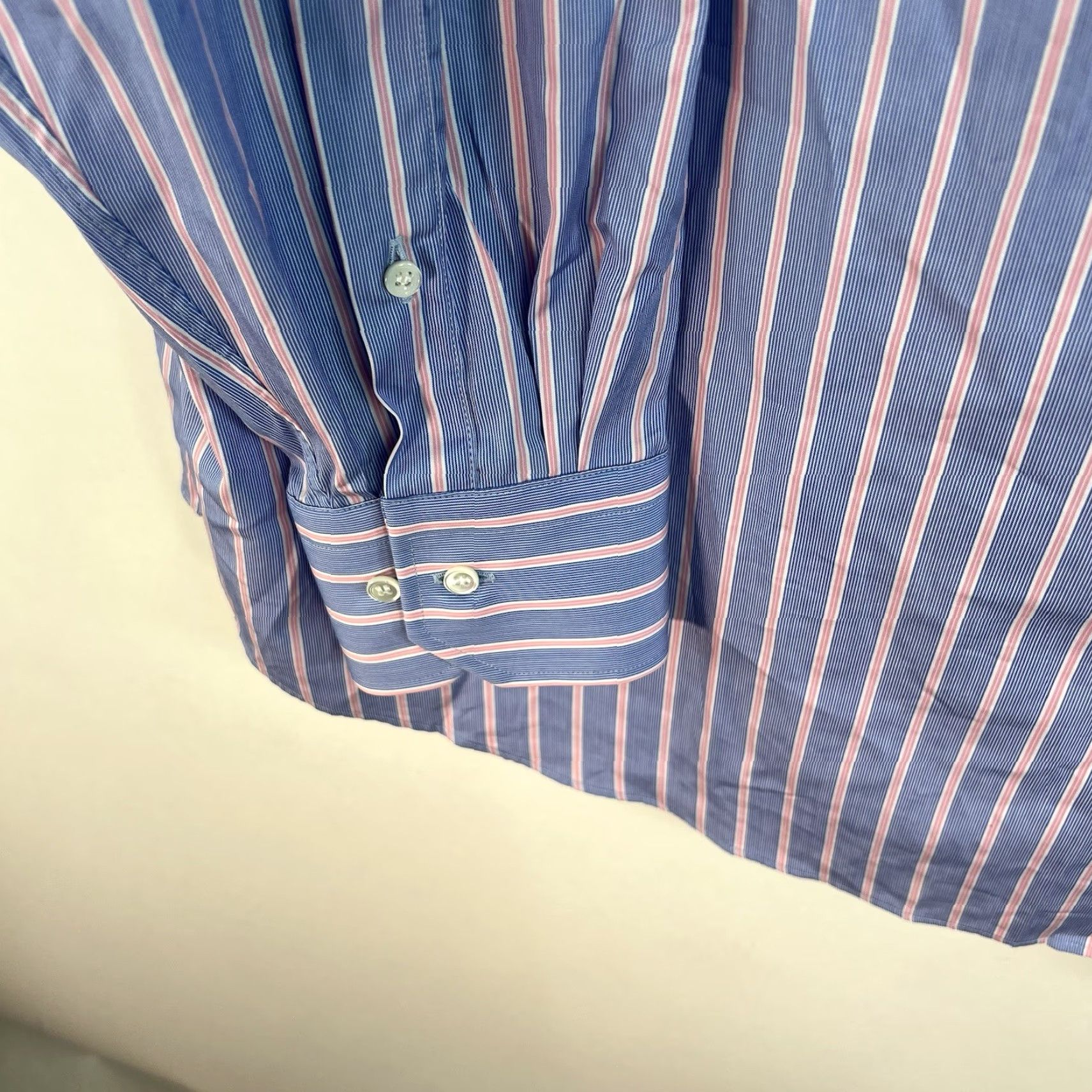Vintage VINTAGE Apposta Men's Button-Up Shirt Casual Long Sleeve Cotton 4XL Blue Pink Striped Made in Italy Size US XXL / EU 58 / 5 - 4 Thumbnail