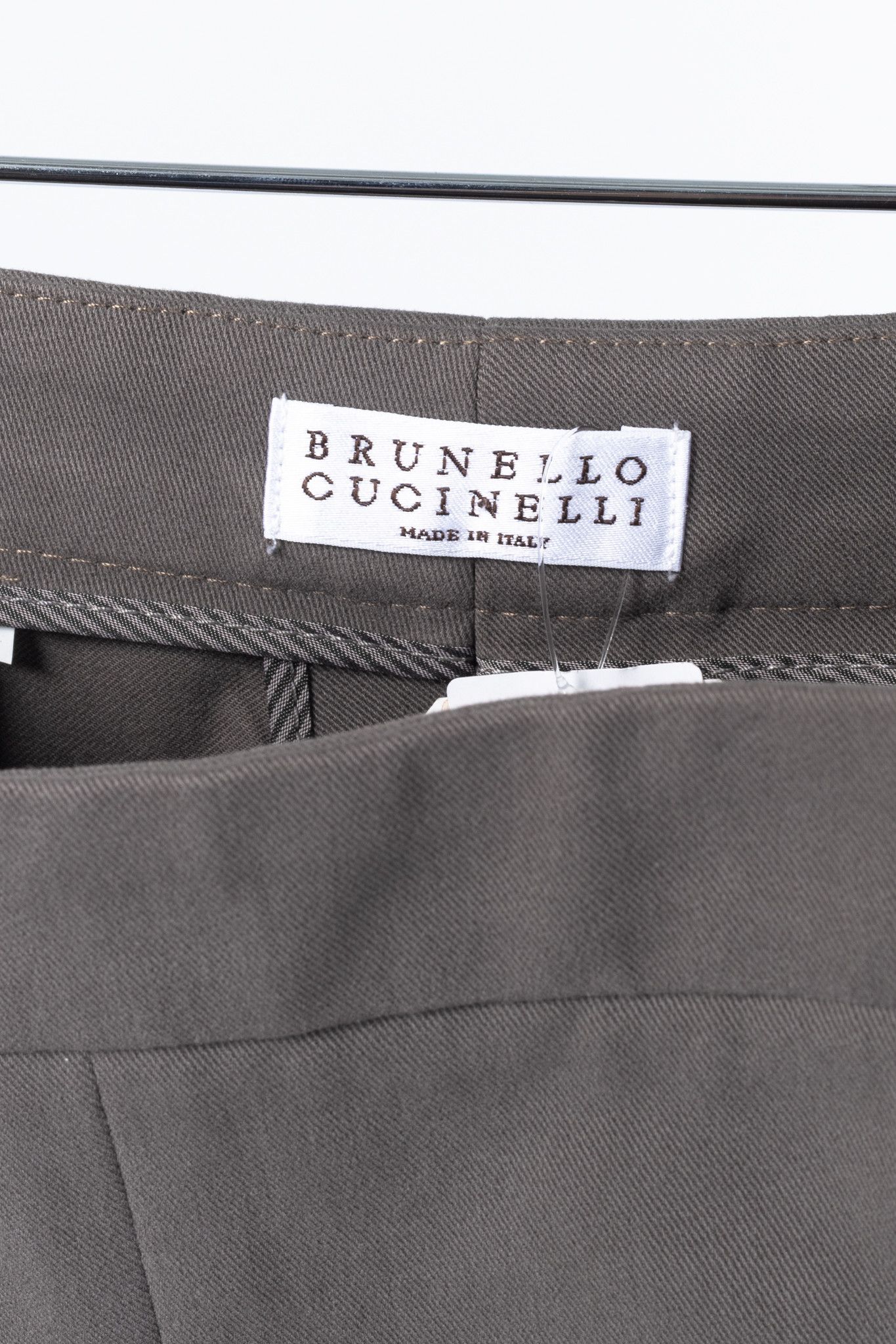 Brunello Cucinelli Brunello Cucinelli Taupe Grey Cotton-Twill Leggings Size 27" / US 4 / IT 40 - 7 Thumbnail