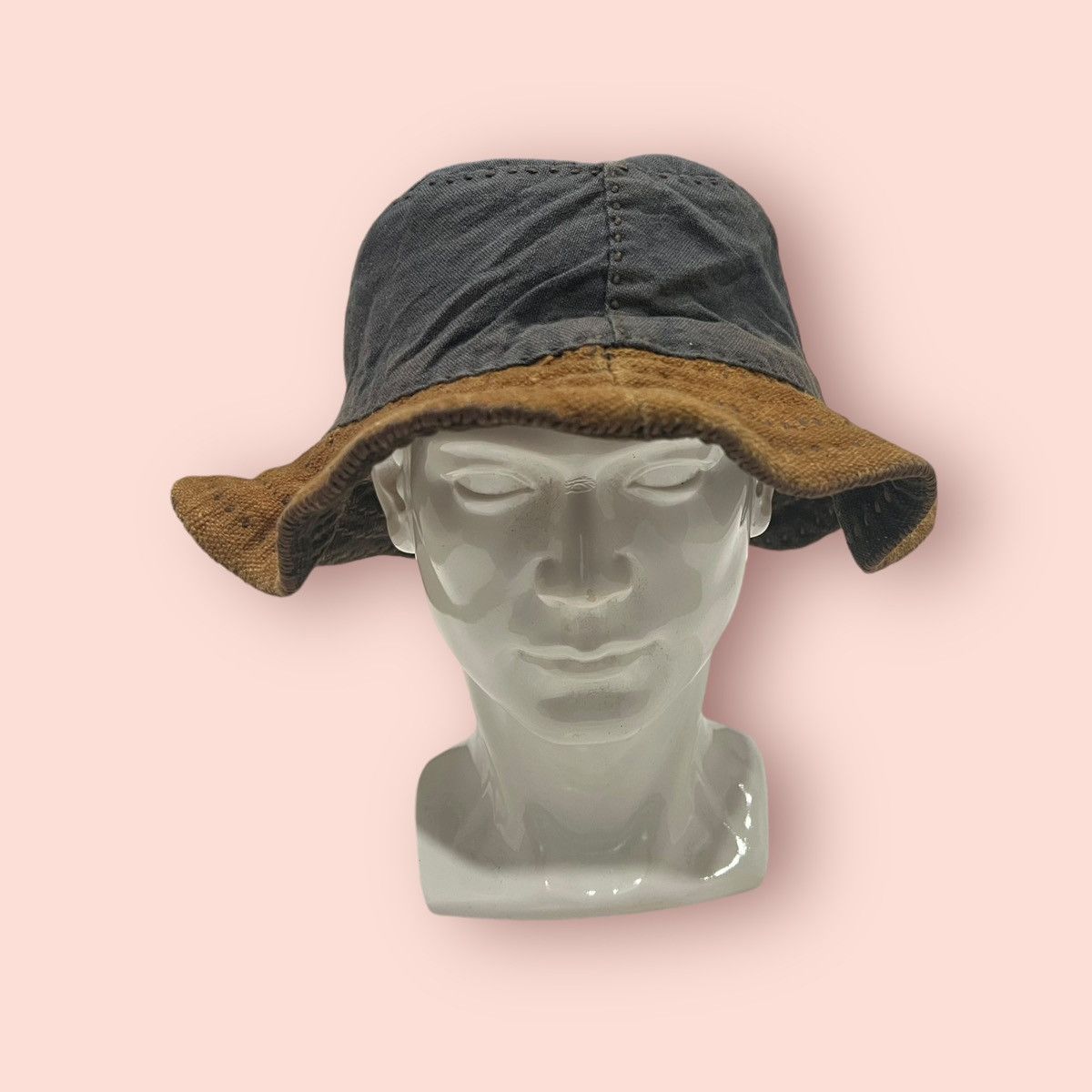 Japanese Brand RARE VINTAGE JAPAN SASHIKO STICHES BUCKET HAT Size ONE SIZE - 14 Thumbnail