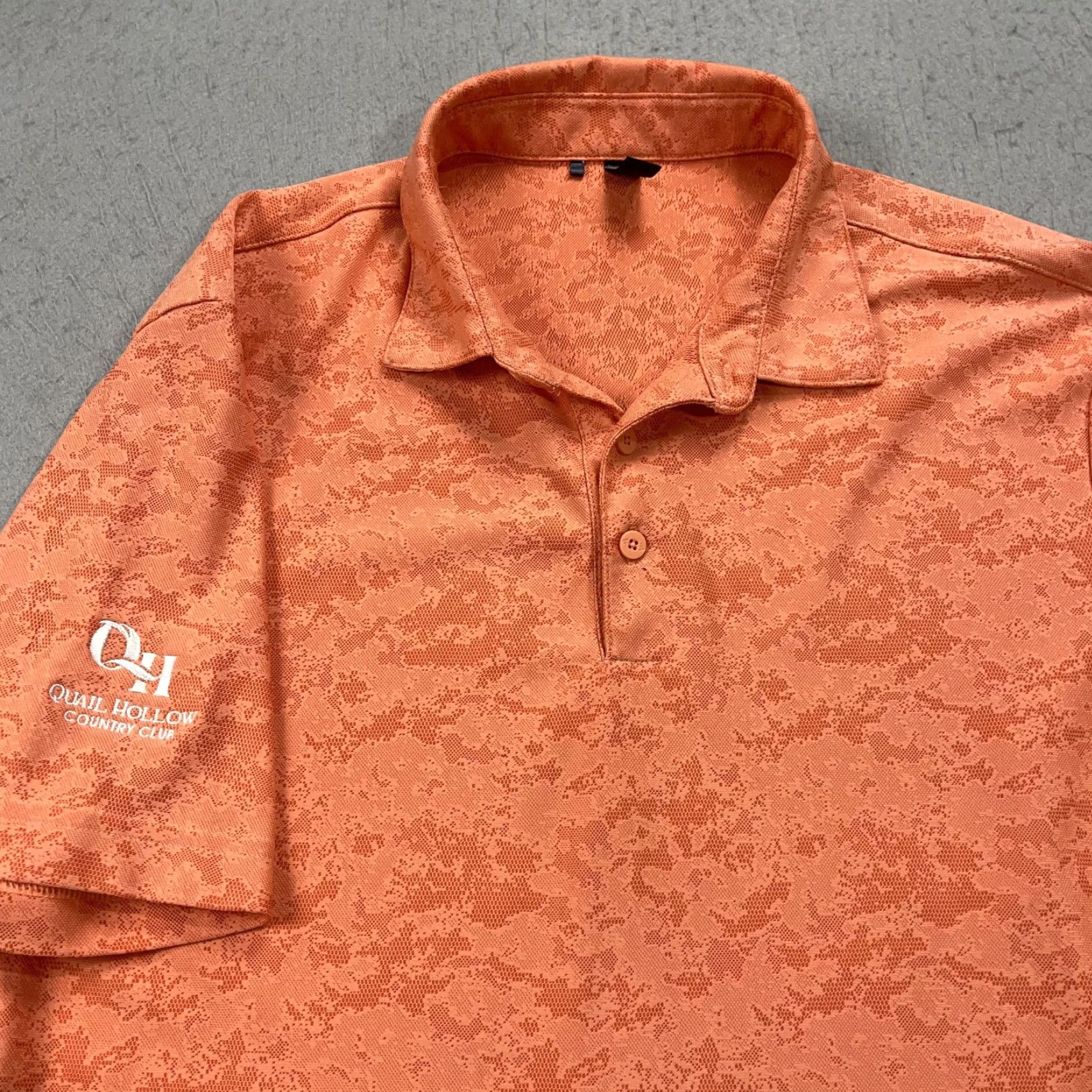 Adidas adidas Golf Polo Shirt Mens L Orange Camouflage AOP Top Polo Mens Orange Camouflage Adidas Golf Polo Size US L / EU 52-54 / 3 - 2 Thumbnail
