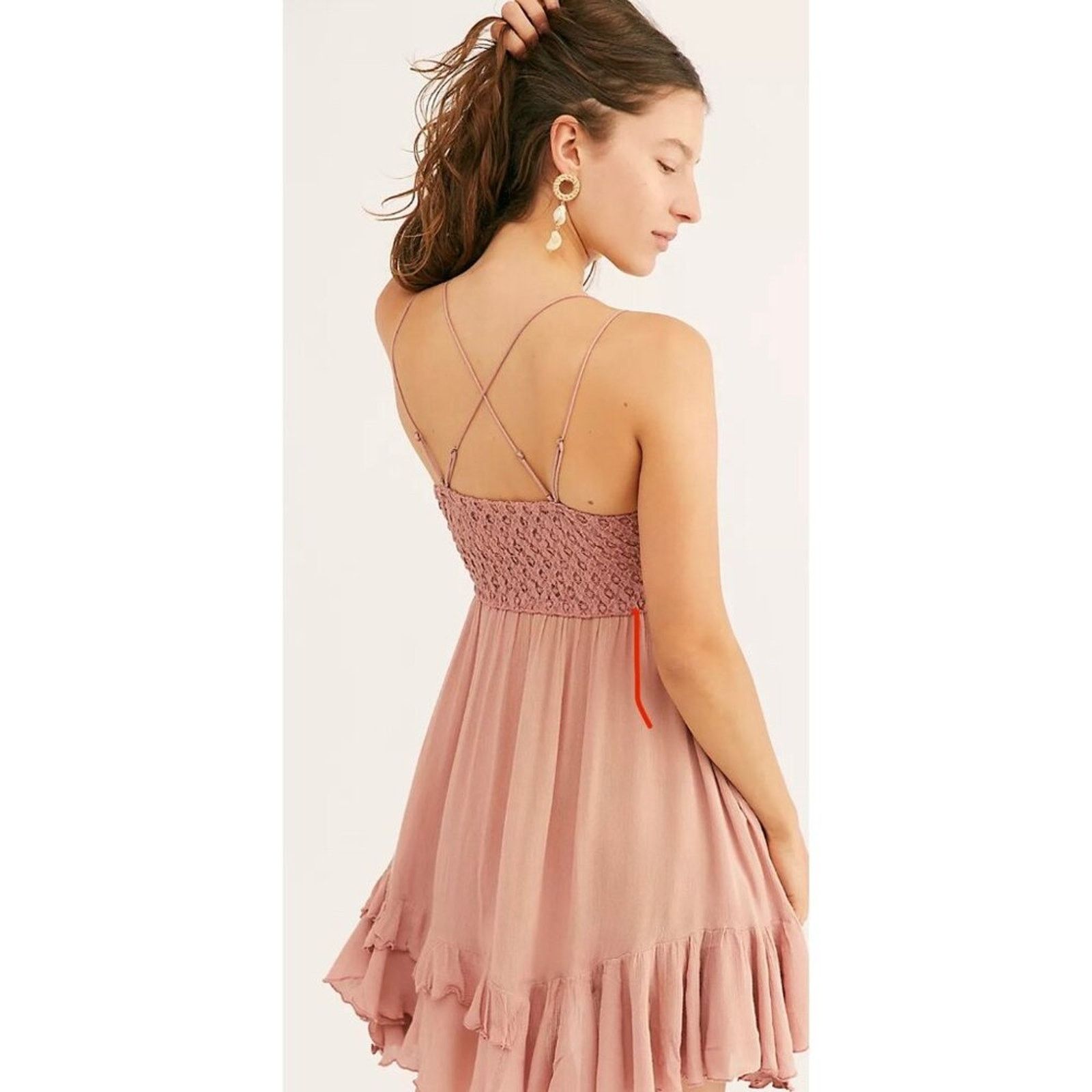 Free People Free People Adella Slip Dress Tiered Rose Pink Small NWT Size S / US 4 / IT 40 - 9 Thumbnail