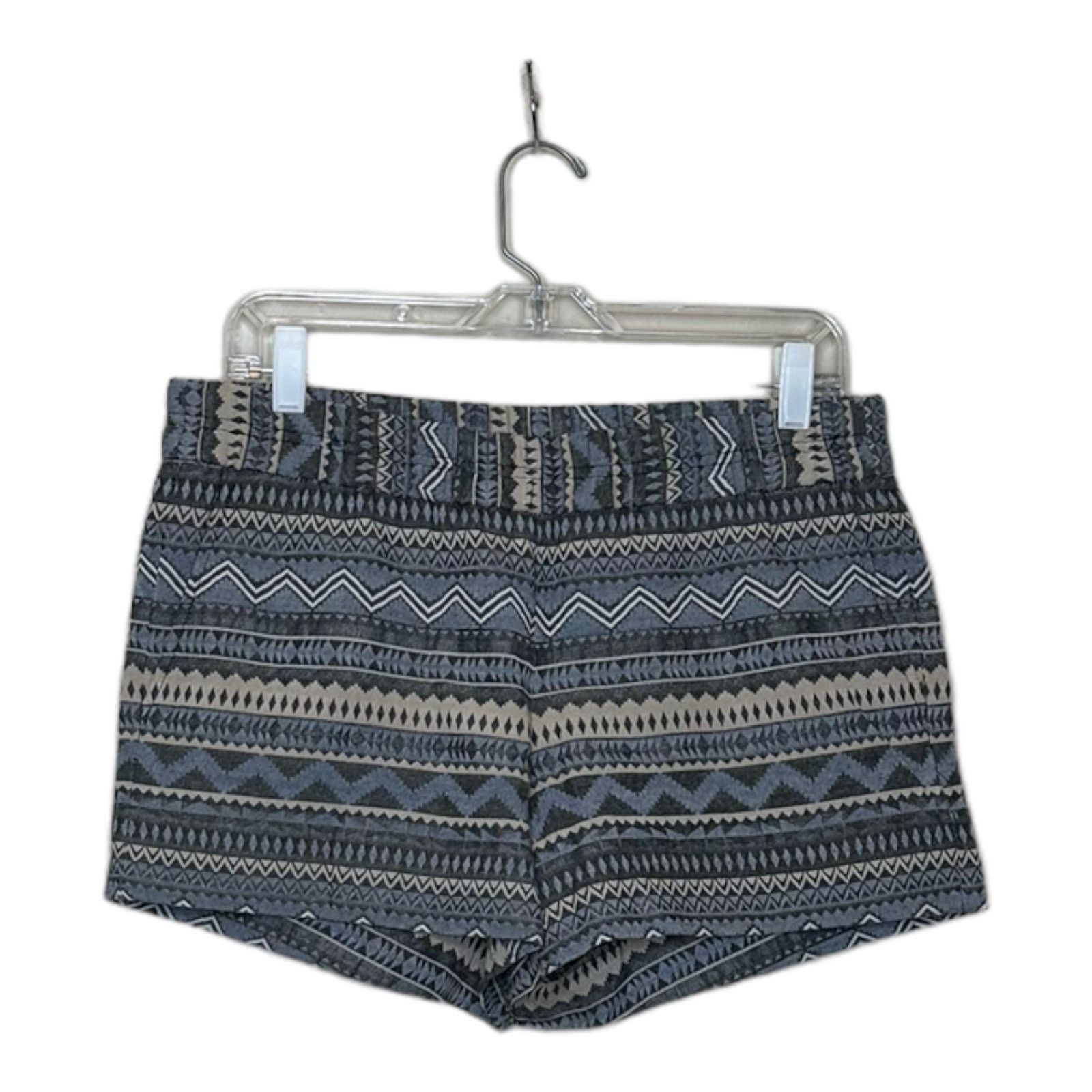 J.Crew J.CREW Blue-Gray Tribal Print Pockets Pull On Shorts size 8 Size 30" / US 8 / IT 44 - 1 Thumbnail