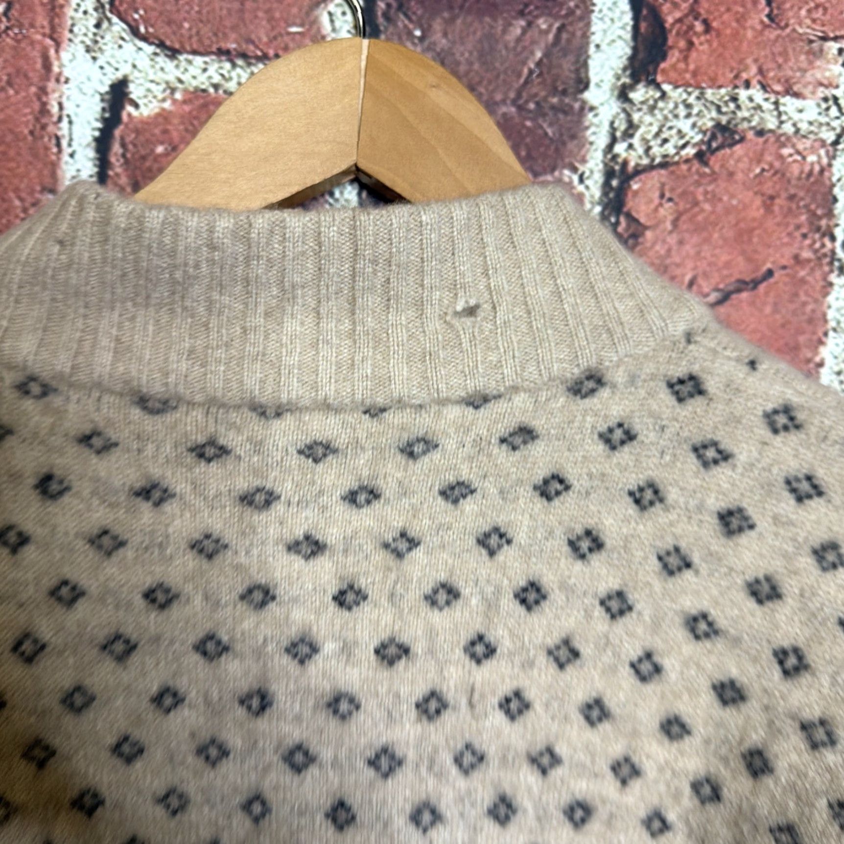 Vintage Belvedere Men's Sweater 1/4 Zip Mock Neck Wool Cashmere 70/30 Size L Beige Italy Size US L / EU 52-54 / 3 - 4 Thumbnail