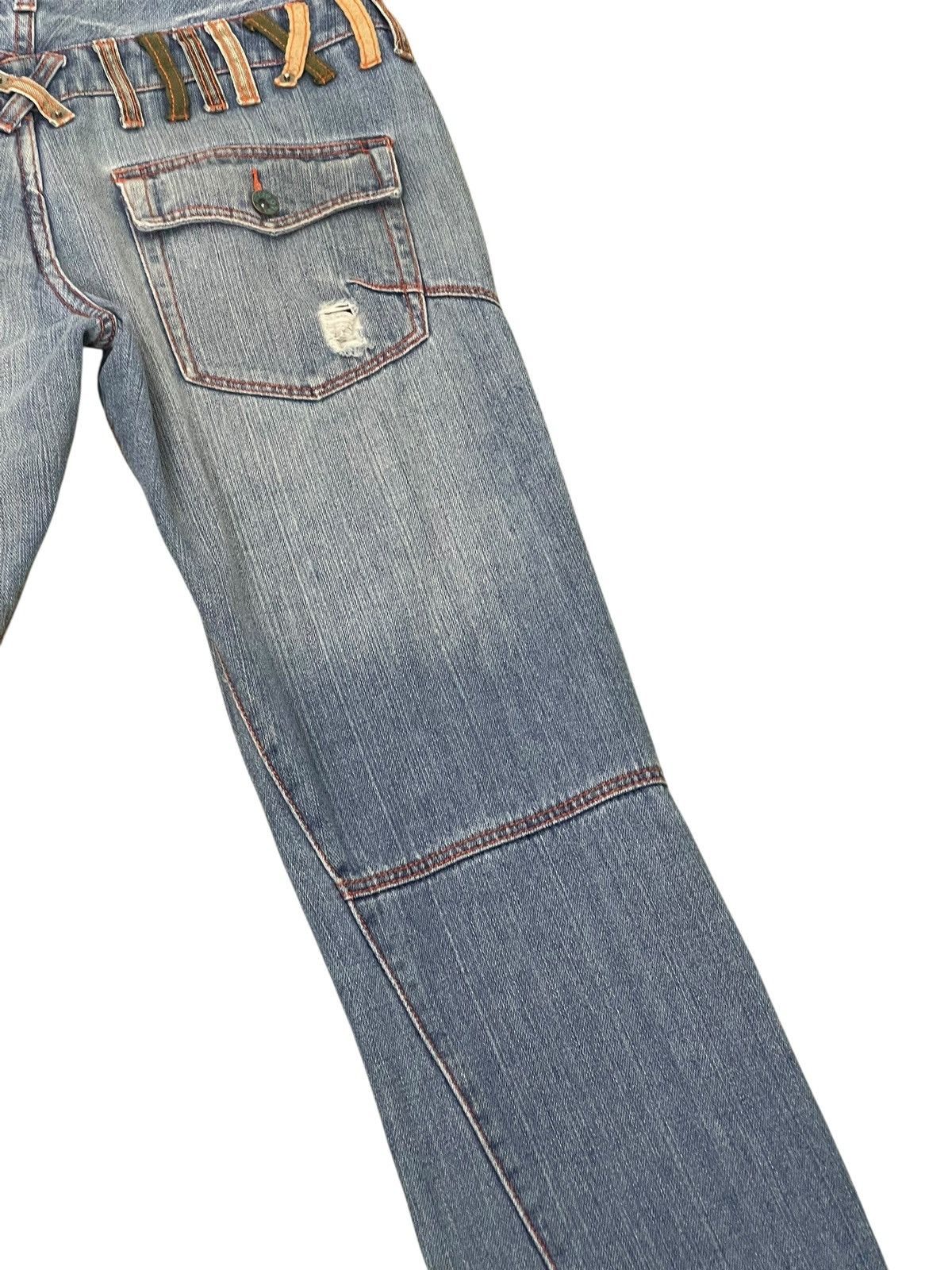 Japanese Brand Double Waist Jeans Browny Japan Distress Straight 1🟦9 Size US 31 - 4 Thumbnail
