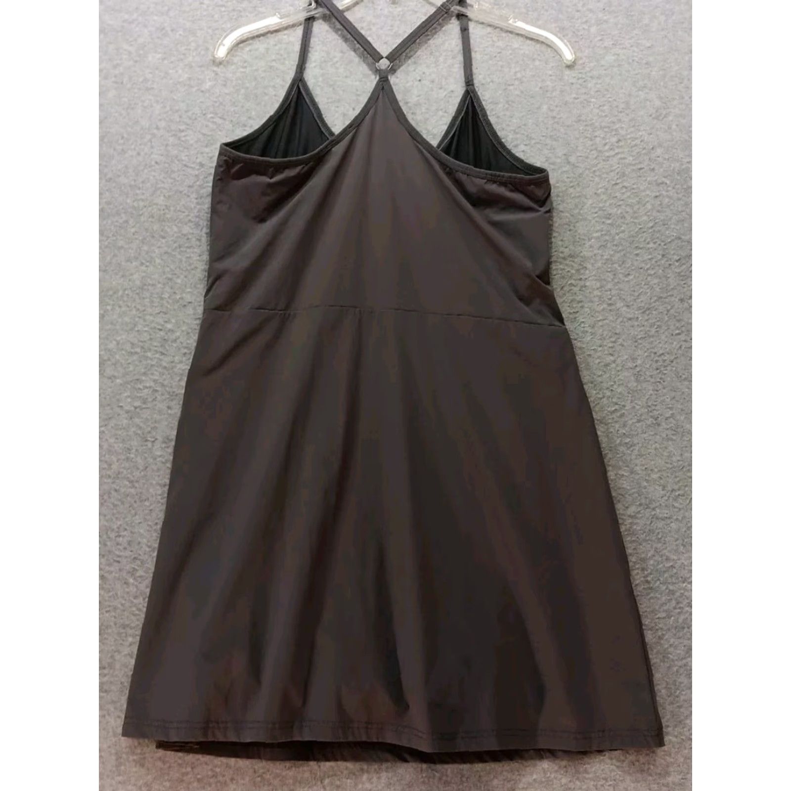 Vintage Crane Dress Women's L Gray Activewear Built-in Shorts Sleeveless Scoop Neck Outdoor Casual Regular Style Basic Pattern Solid Size 36" / US 14 / IT 50 - 5 Thumbnail