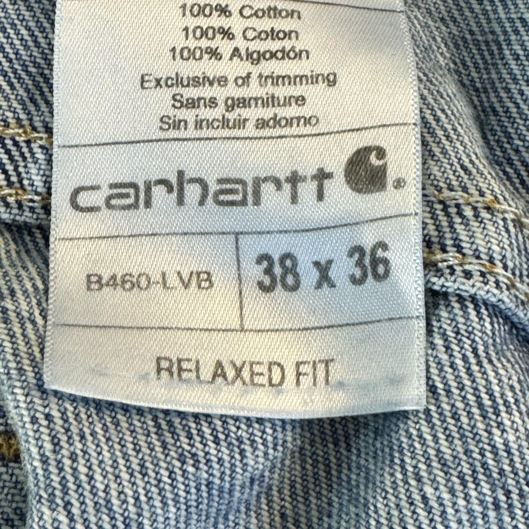 Carhartt Carhartt Jeans Mens 38x36 Blue Relaxed Fit B460-LVB Straight Leg Denim Pants Size US 38 / EU 54 - 5 Thumbnail