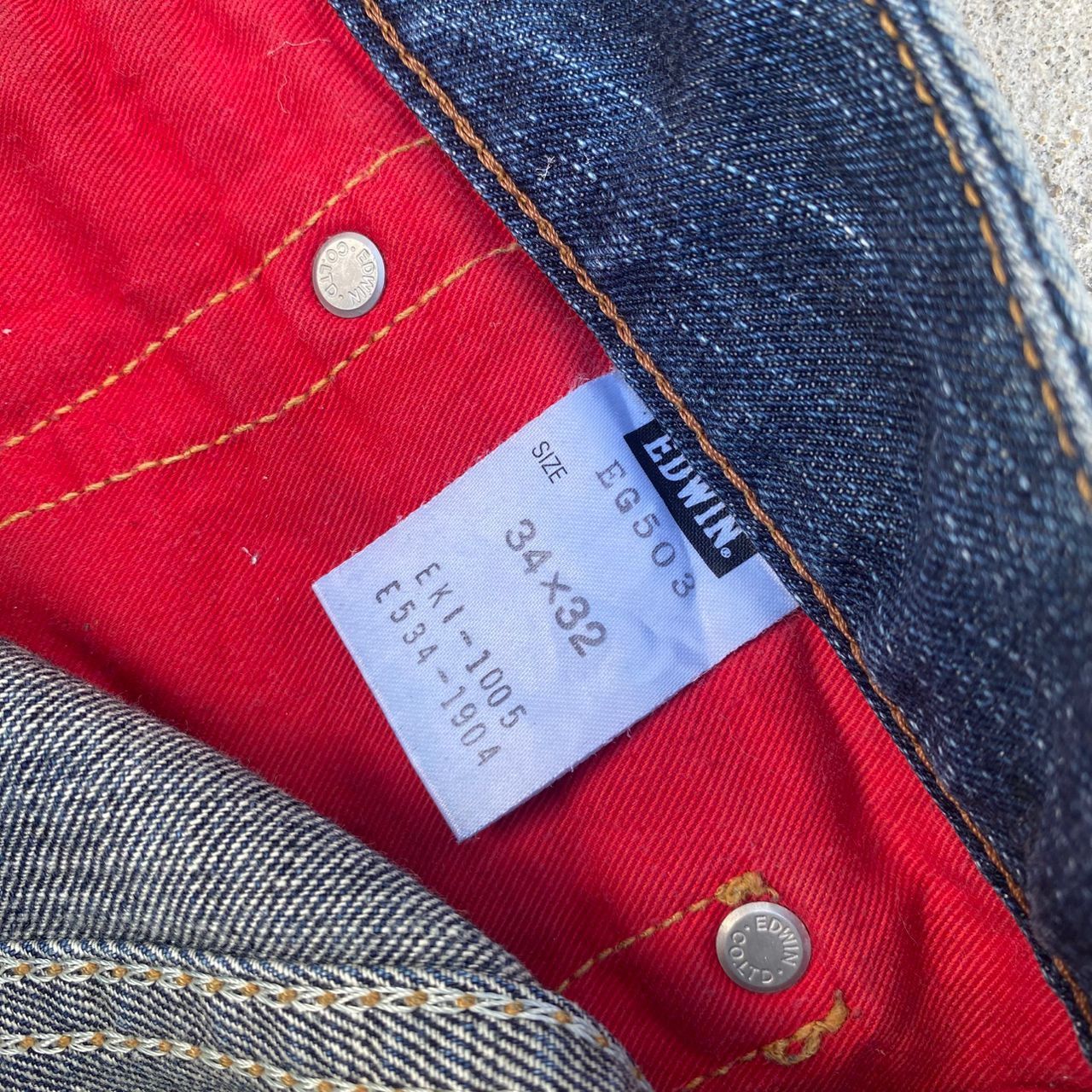 If Six Was Nine Vintage Edwin 503 Blue Trip Egdeline Distressed Denim Size US 36 / EU 52 - 15 Thumbnail