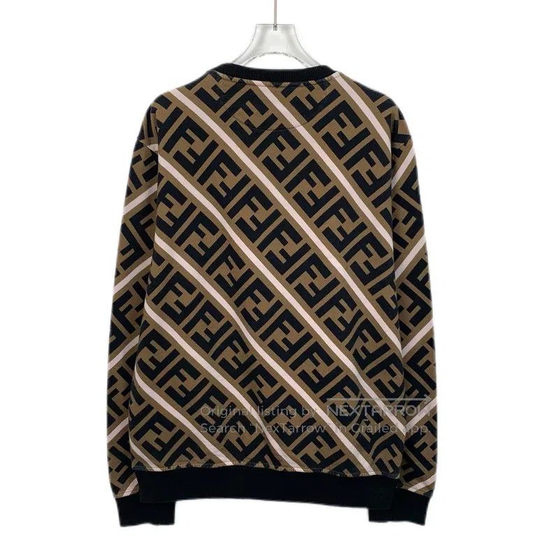 Fendi Fendi Brown logo letter print cotton round neck long sleev Size US XL / EU 56 / 4 - 2 Thumbnail