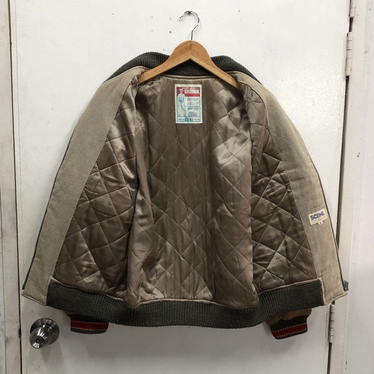 Vintage Vintage Scene Army/Navy Letterman Jacket Cowhide Leather Size US M / EU 48-50 / 2 - 9 Thumbnail