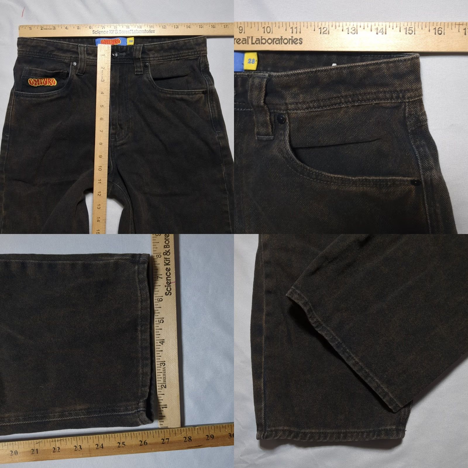 Empyre Empyre Relaxed Fit Jeans Denim Black Vintage Wash Mens 28 Streetwear Skate Pants Size US 28 / EU 44 - 8 Thumbnail