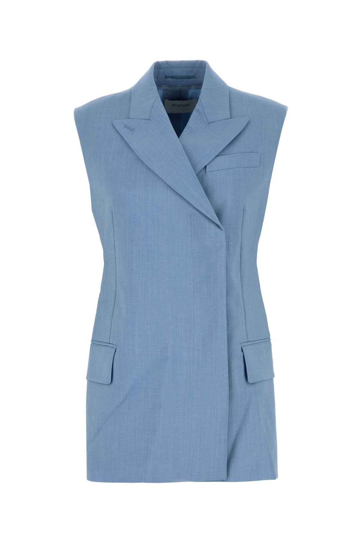 Sportmax Light Blue Wool Blend Ilex Vest Size M / US 6-8 / IT 42-44 - 1 Thumbnail