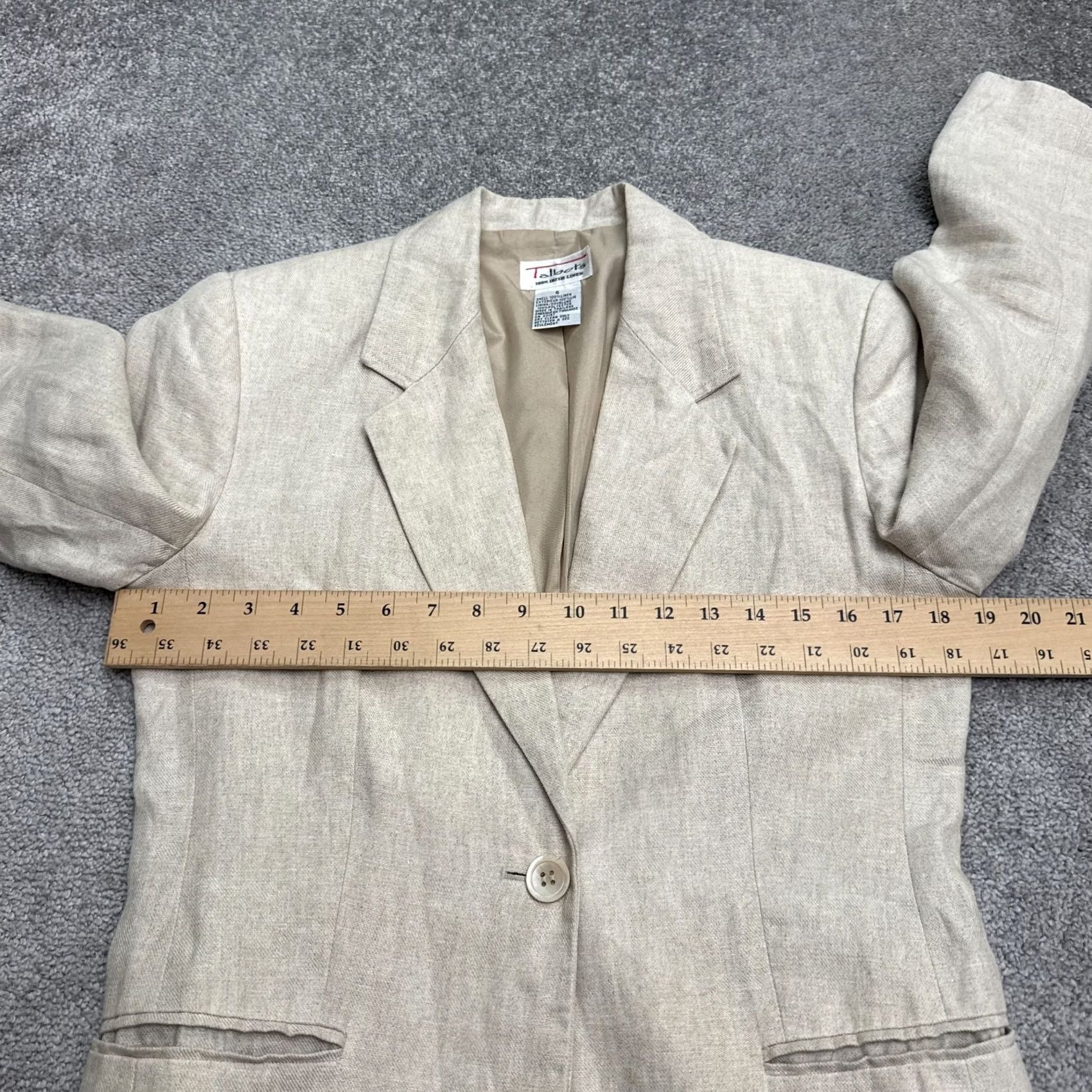Talbots Vintage Talbots Blazer Jacket Womens 6 Beige Irish Linen Single Breasted 90s Y2K Size M / US 6-8 / IT 42-44 - 7 Thumbnail