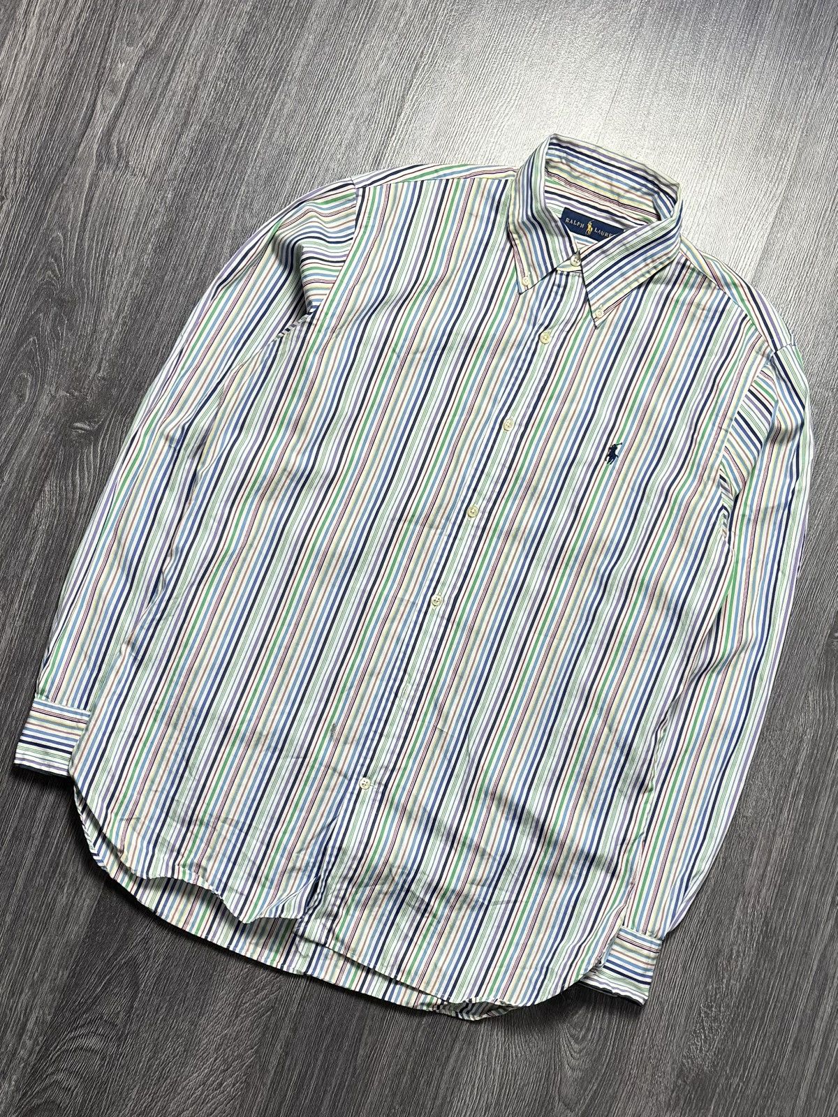 Polo Ralph Lauren × Vintage Y2K Polo Ralph Lauren Striped Shirt Size US L / EU 52-54 / 3 - 2 Thumbnail
