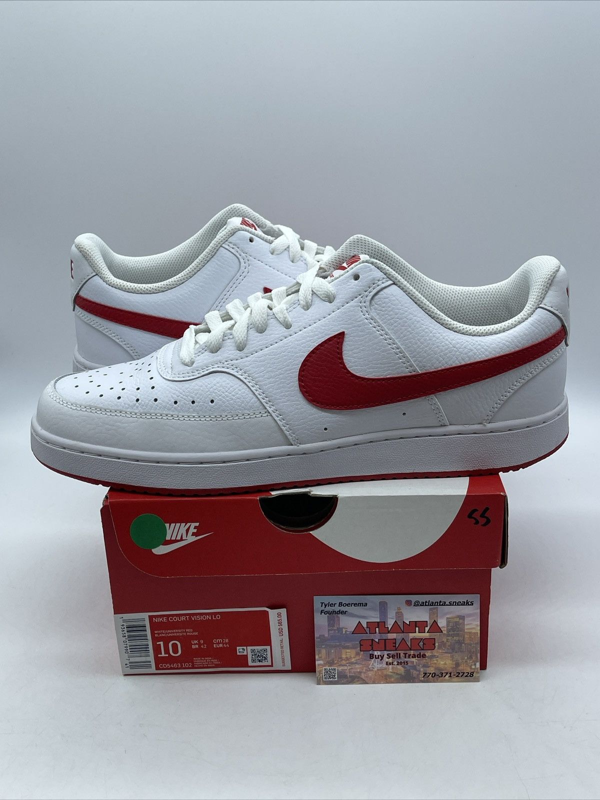Nike Court vision low white university red Size US 10 / EU 43 - 1 Thumbnail