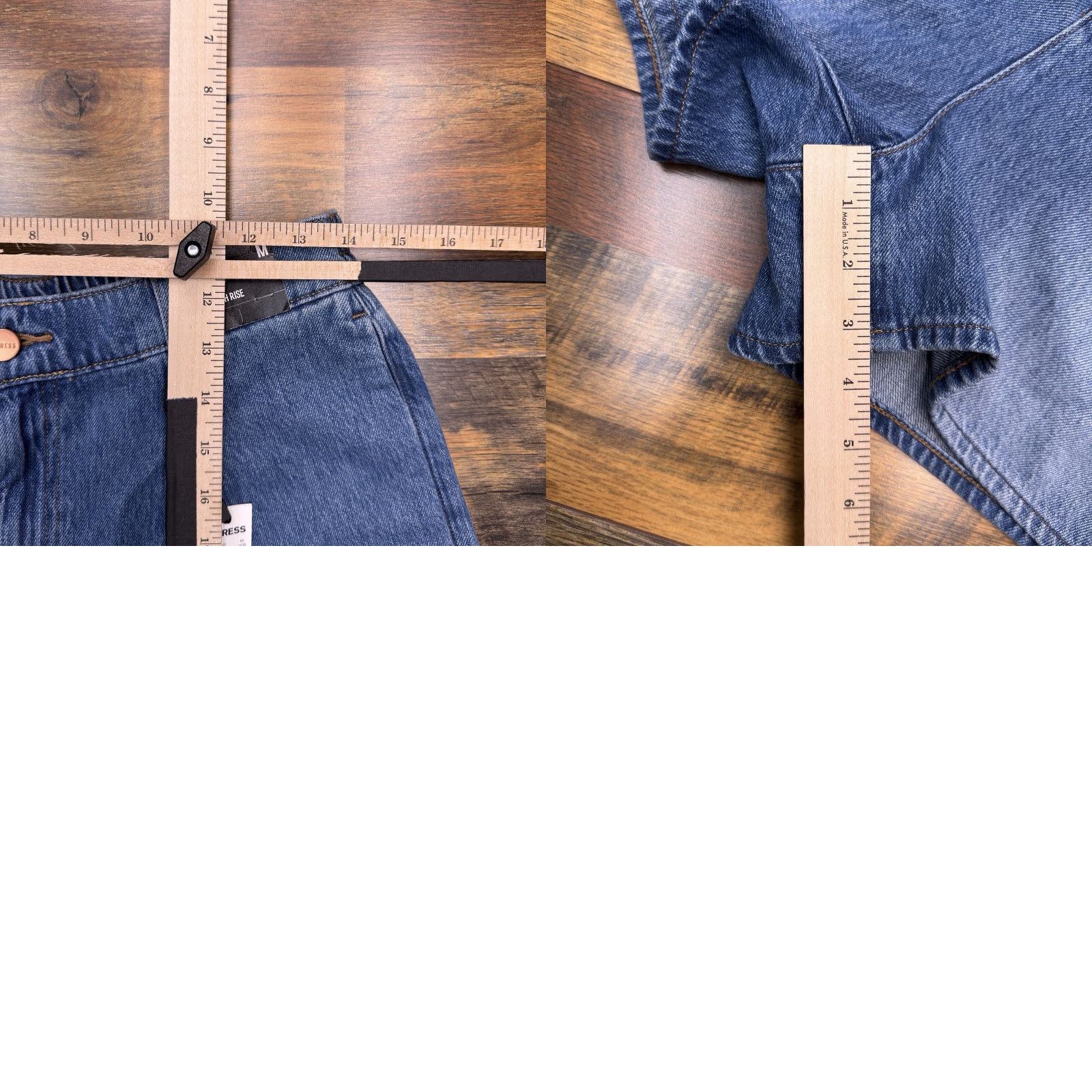 Express Express Denim Shorts Womens Medium Pleated Stretch High Rise Short Size 32" / US 10 / IT 46 - 8 Thumbnail