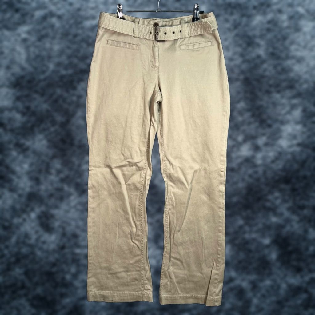 Tommy Hilfiger TOMMY HILFIGER Women's Khaki Wide-Leg Chino Pants Size 4 Cotton Blend Regular Size 27" / US 4 / IT 40 - 1 Thumbnail