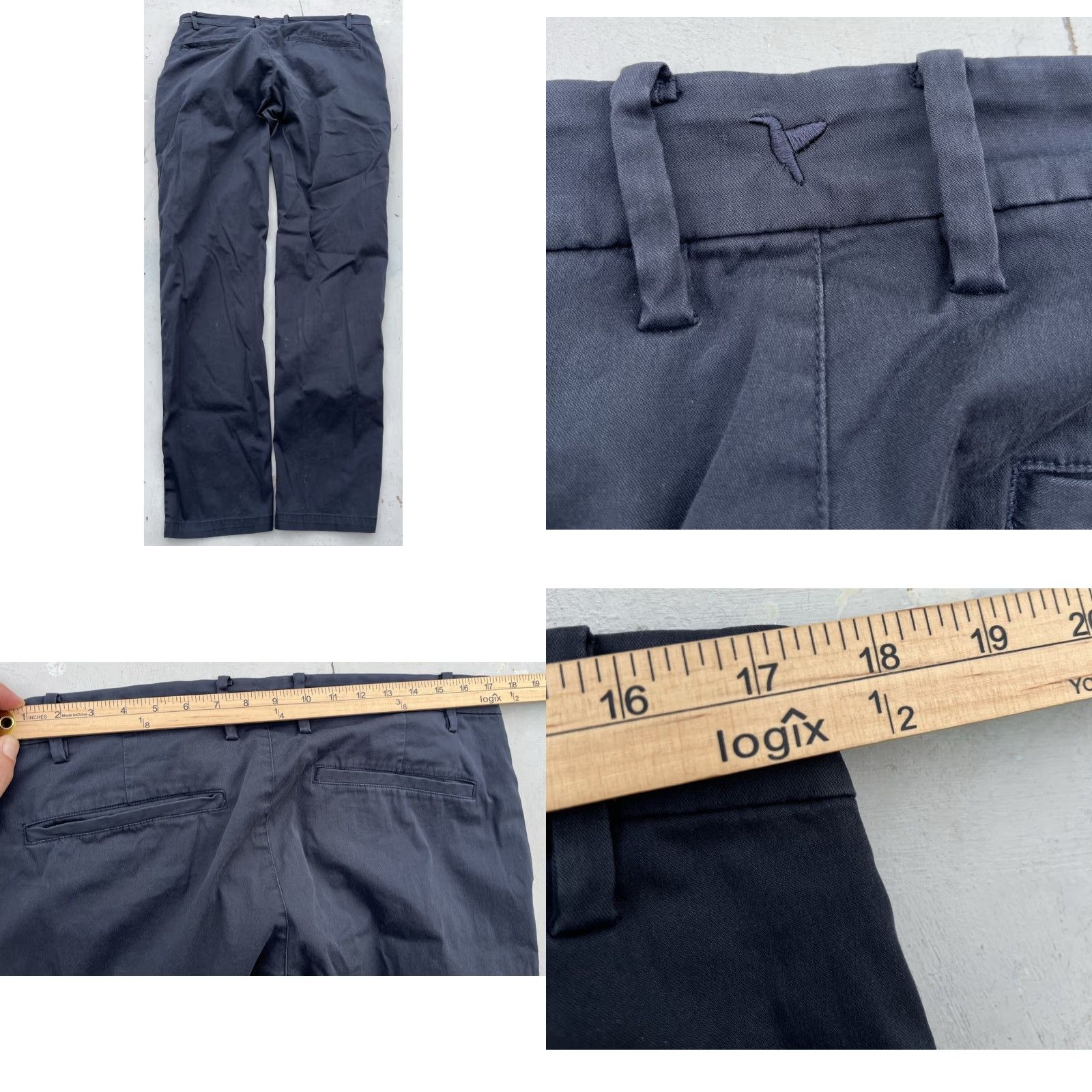 Vintage Birddogs Pants Black Solid 36x32 City Casual Mens Chino Cotton Blend with Stretch, Logo, Zipper, Breathable, Lightweight, Easy Care, Regular Fit Size US 36 / EU 52 - 8 Thumbnail