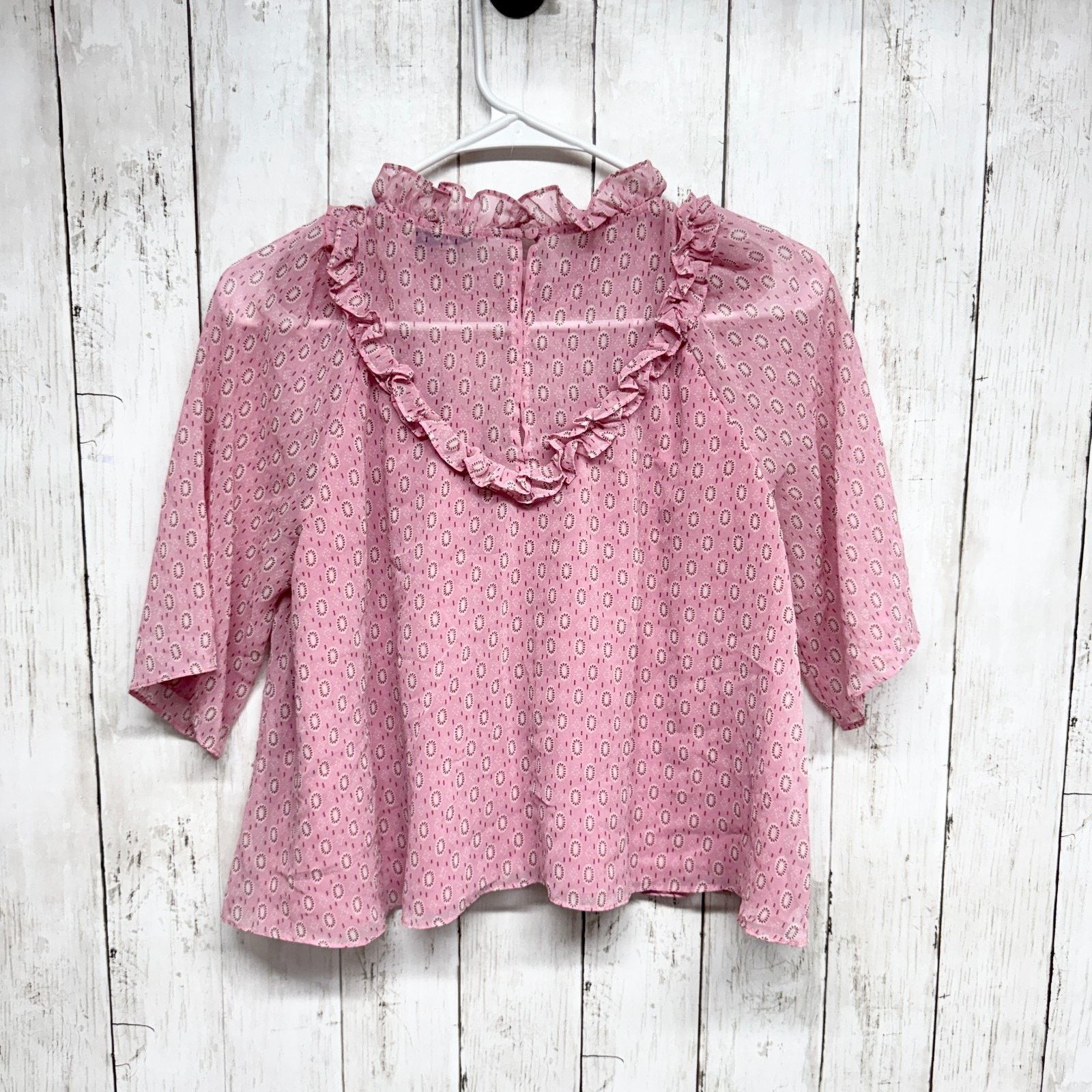 Rebecca Minkoff Rebecca Minkoff Shirt Small Ruffle Mock Neck Smocked Blouse Size S / US 4 / IT 40 - 6 Thumbnail