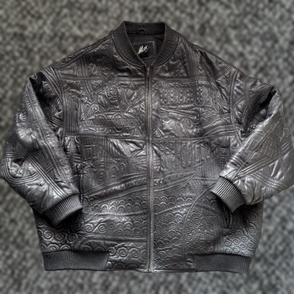 Vintage VINTAGE Max Leather Jacket 6XL Black Lambskin City Hip Hop Mens Vintage 90s Size US XXL / EU 58 / 5 - 1 Thumbnail