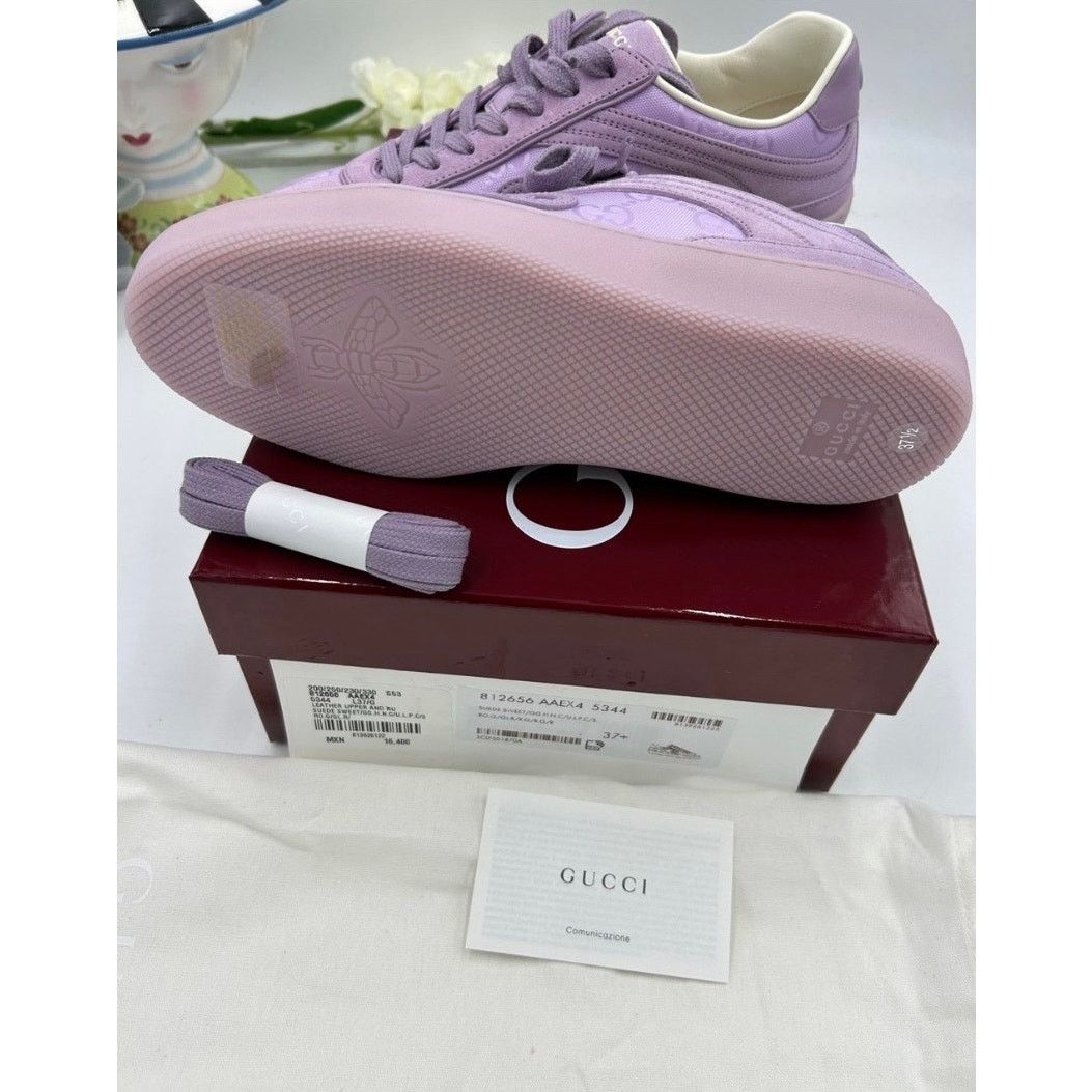 Gucci Gucci G 75 lilac suede sneakers interlocking G size 37.5 Size US 7.5 / IT 37.5 - 7 Thumbnail