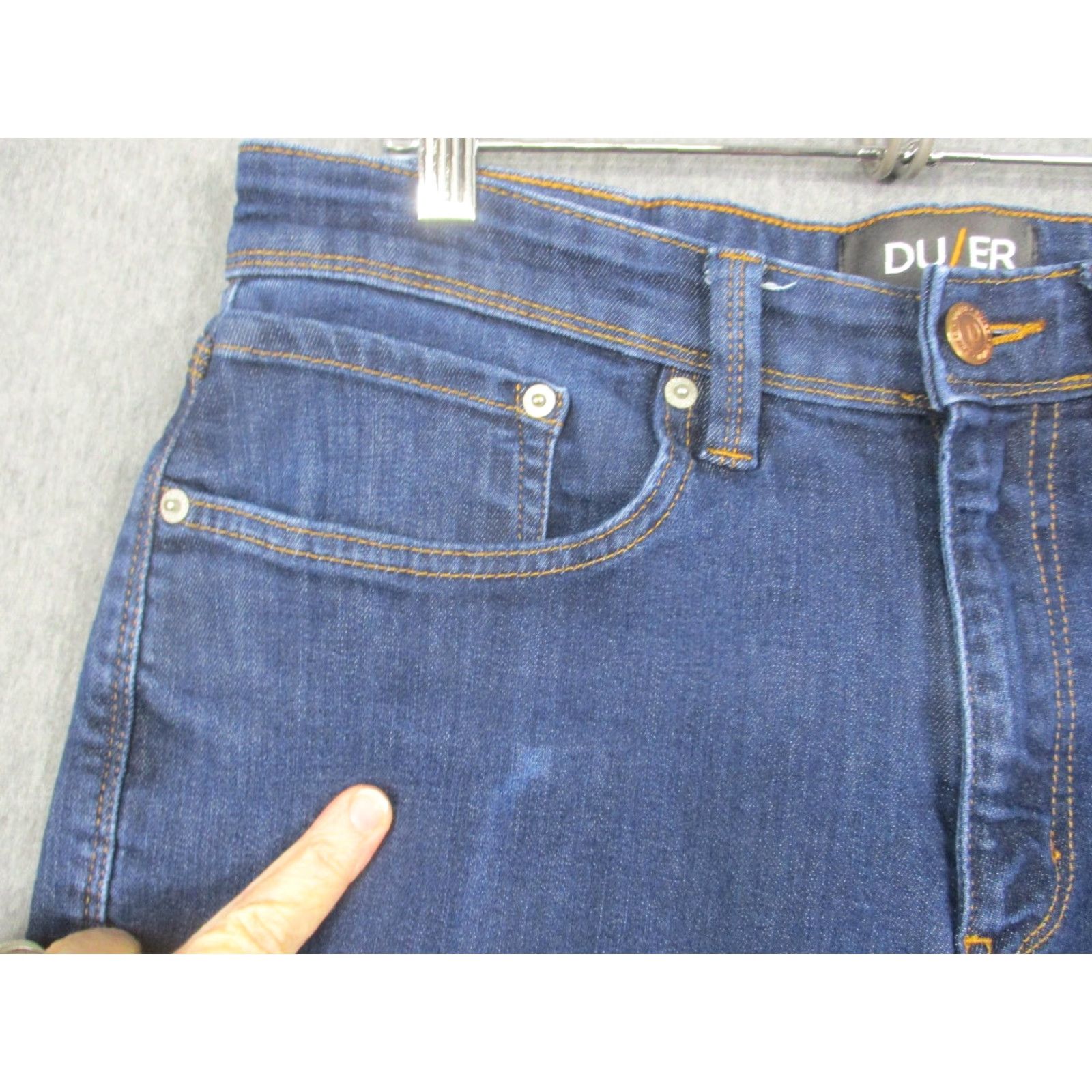 DUER DUER Jeans Mens 34x32 Dark Blue L2X Performance Denim Straight Leg Stretch Size US 34 / EU 50 - 3 Thumbnail