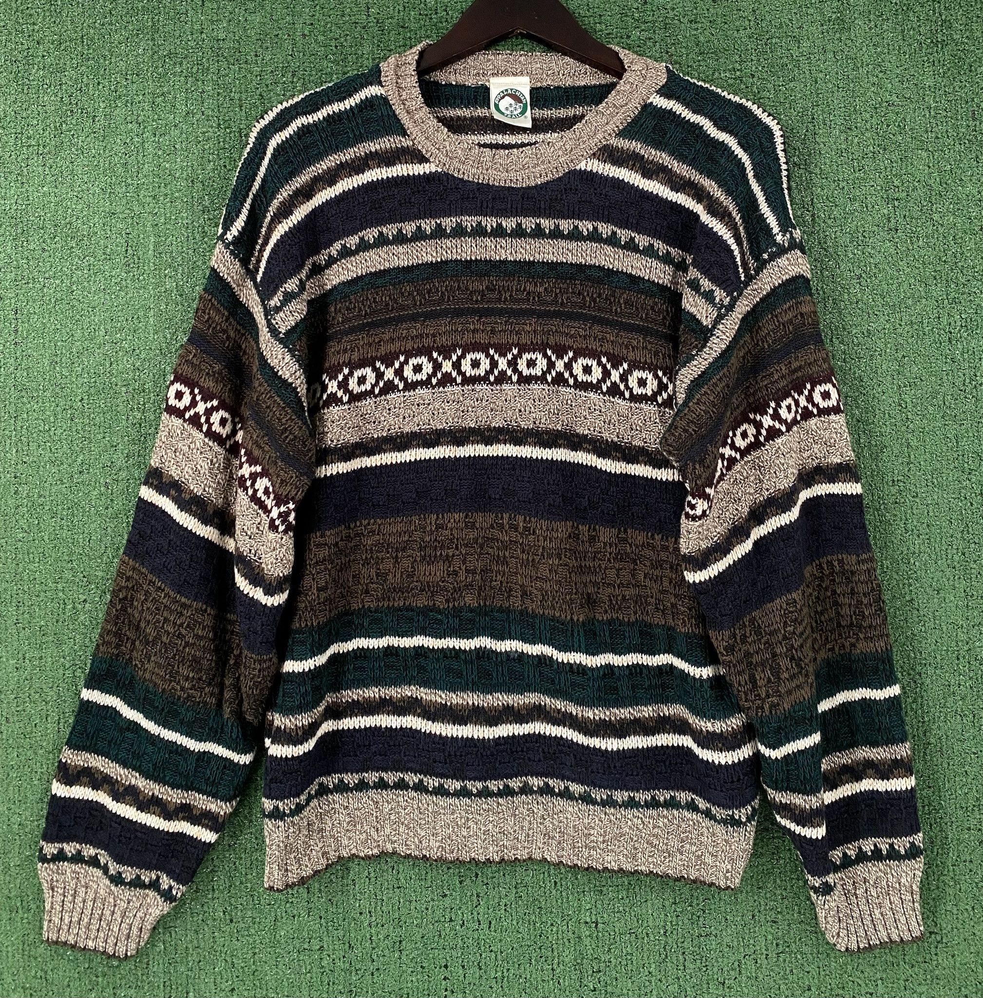 Vintage 90’s Appalachian Trail Patterned Knit Sweater Men’s Large Size US L / EU 52-54 / 3 - 7 Thumbnail