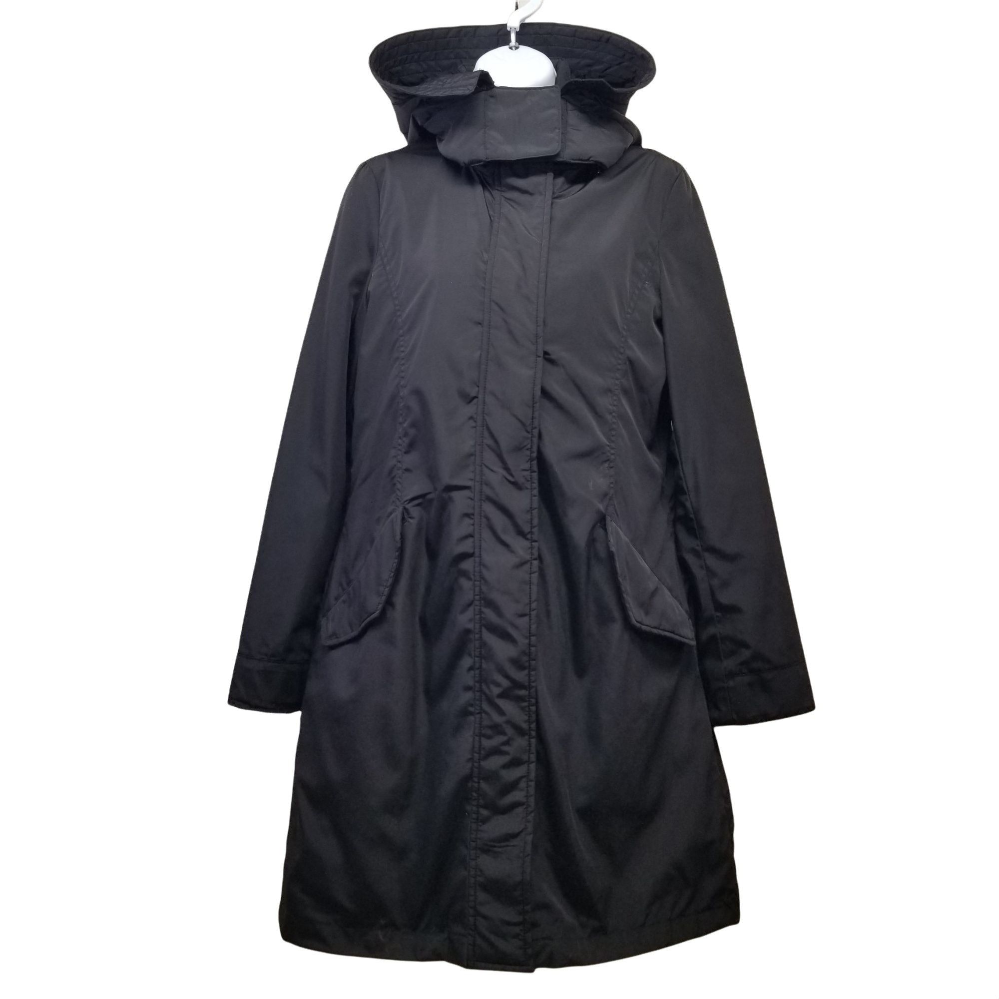 Zara Zara Basic S Black Coat Hood Removable Zip In Liner Vest Win Size S / US 4 / IT 40 - 1 Thumbnail