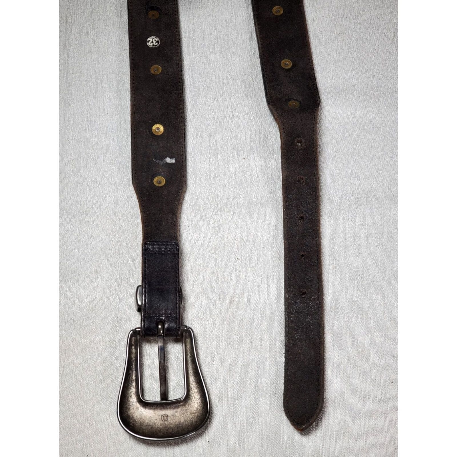 Vintage VINTAGE Another Line Inc Black Leather Western Waist Belt Metal Medallion Accents Cross Belt Women 36" Length Size ONE SIZE - 5 Thumbnail