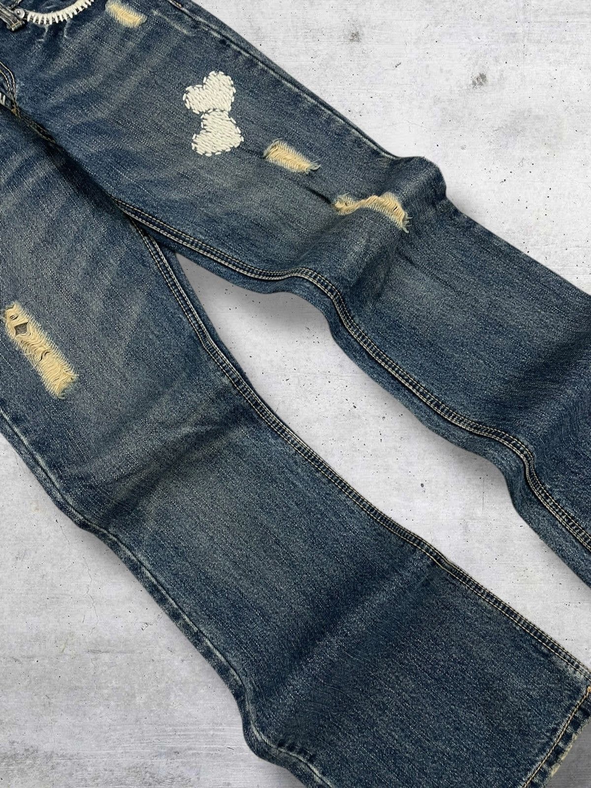 semanticdesign VINTAGE SEMANTIC DESIGN OG JAPAN DESIGNER FLARE RIPPED DENIM Size US 30 / EU 46 - 6 Thumbnail