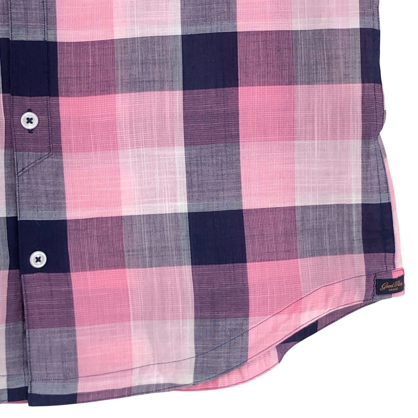 Good Man Brand GoodMan Brand Shirt S Pink Navy Plaid Short Sleeve TINY FLAW Size US S / EU 44-46 / 1 - 5 Thumbnail