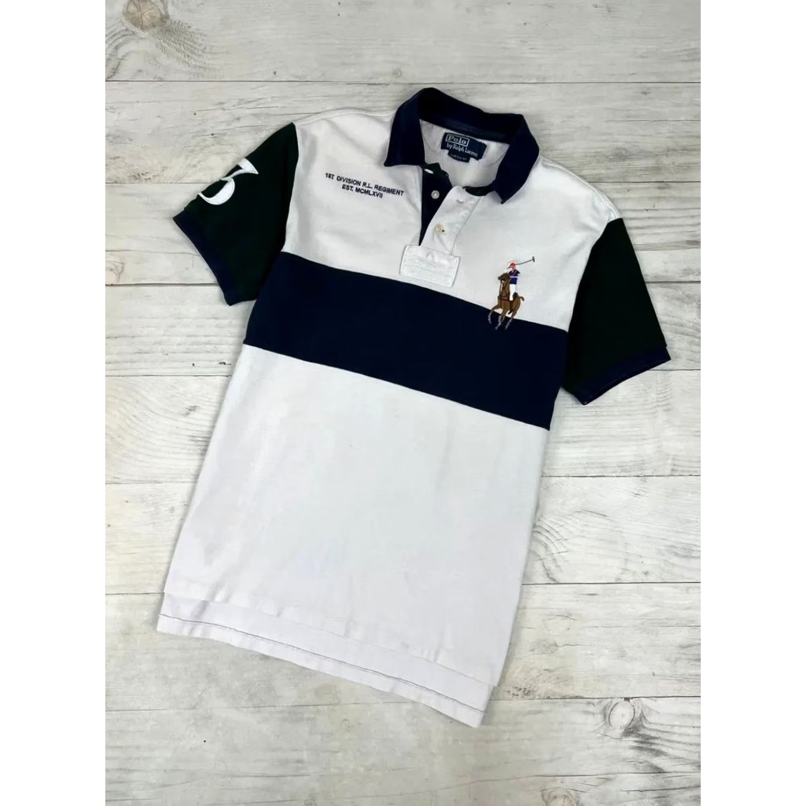 Polo Ralph Lauren Polo Ralph Lauren Polo Shirt Striped Big Pony Rugby Men L White Size US L / EU 52-54 / 3 - 2 Thumbnail