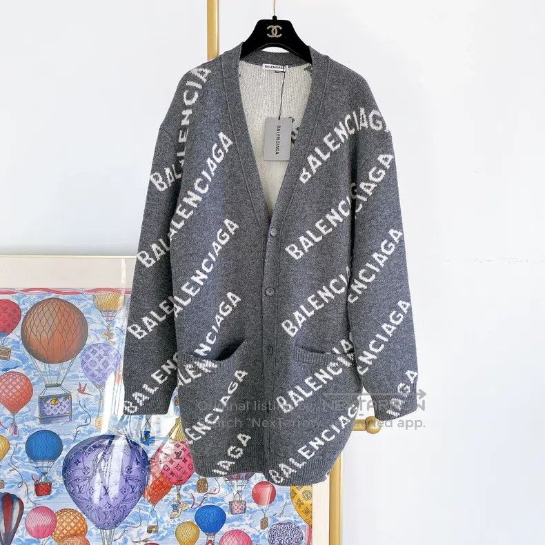 Balenciaga Balenciaga Gray Logo-Embellished Jacket Size US M / EU 48-50 / 2 - 1 Thumbnail