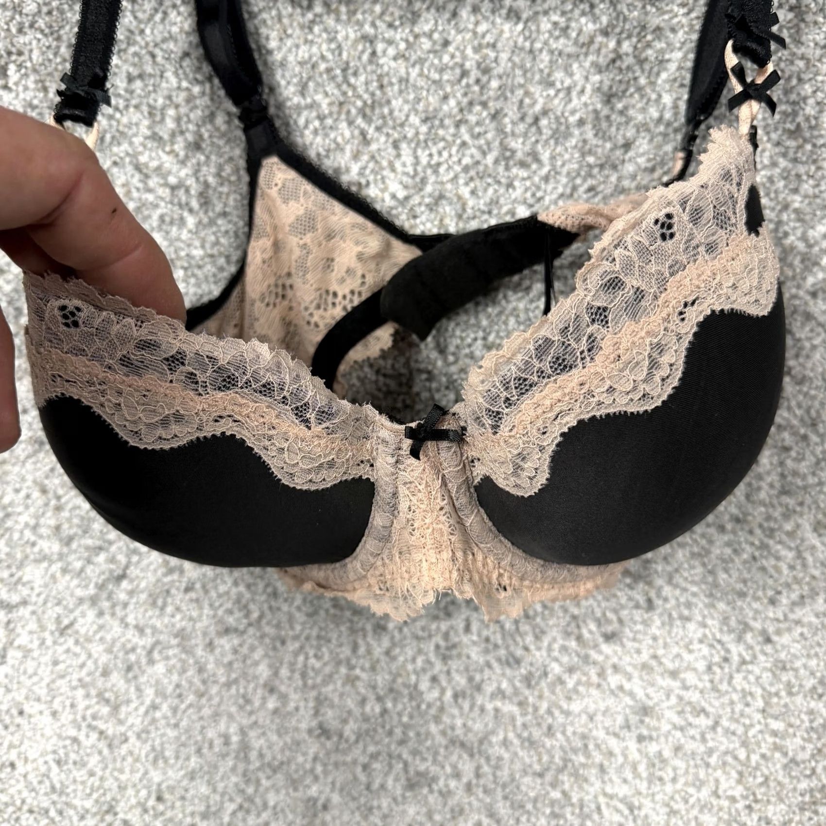 Victoria's Secret Victoria's Secret Dream Angels Lined Demi Bra 32DD Dark Coquette Feminine Lace Balconette Women XX Size ONE SIZE - 2 Thumbnail