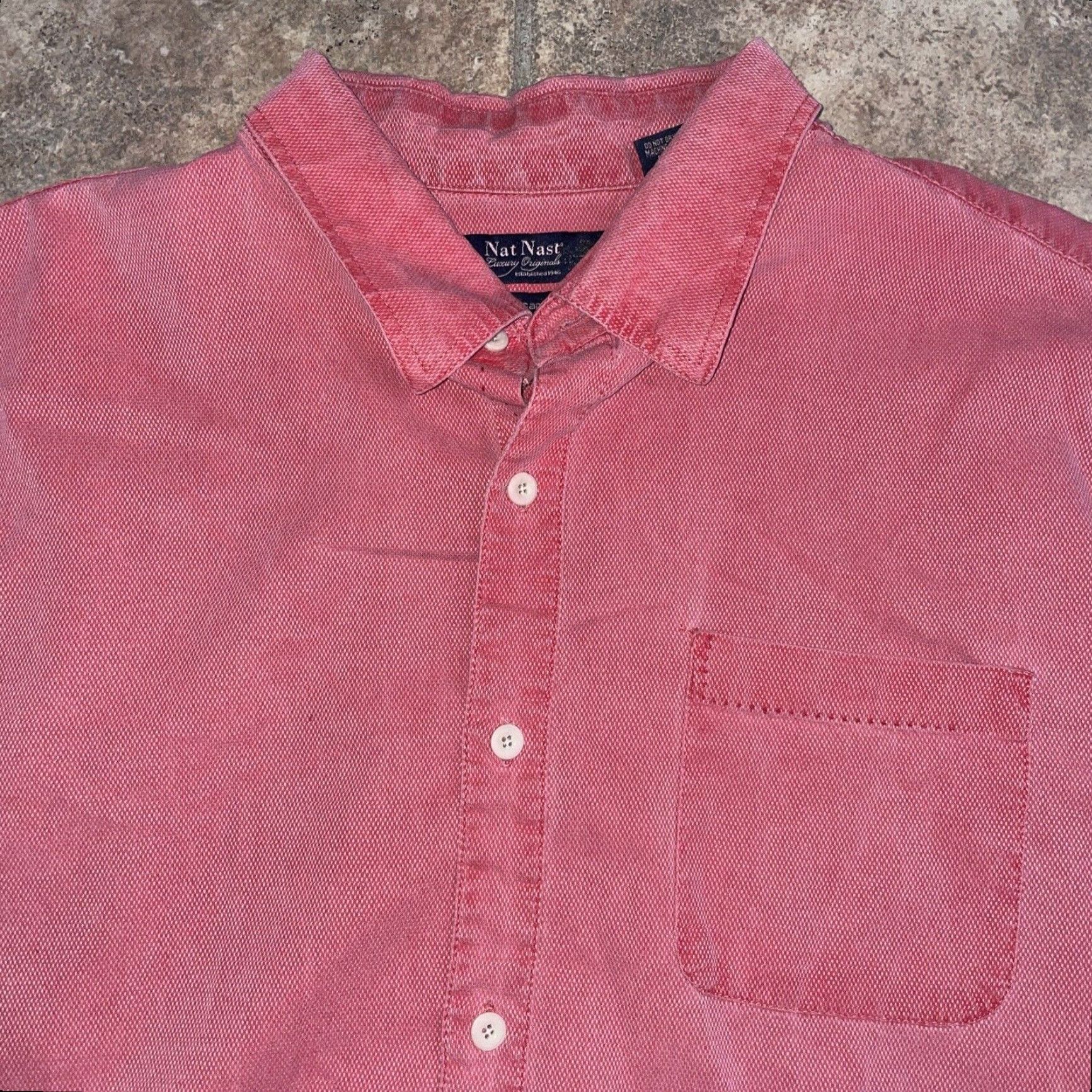 Nat Nast Nat Nast Silk Blend Pink Textured Hawaiian Shirt Mens XL Size US XL / EU 56 / 4 - 2 Thumbnail