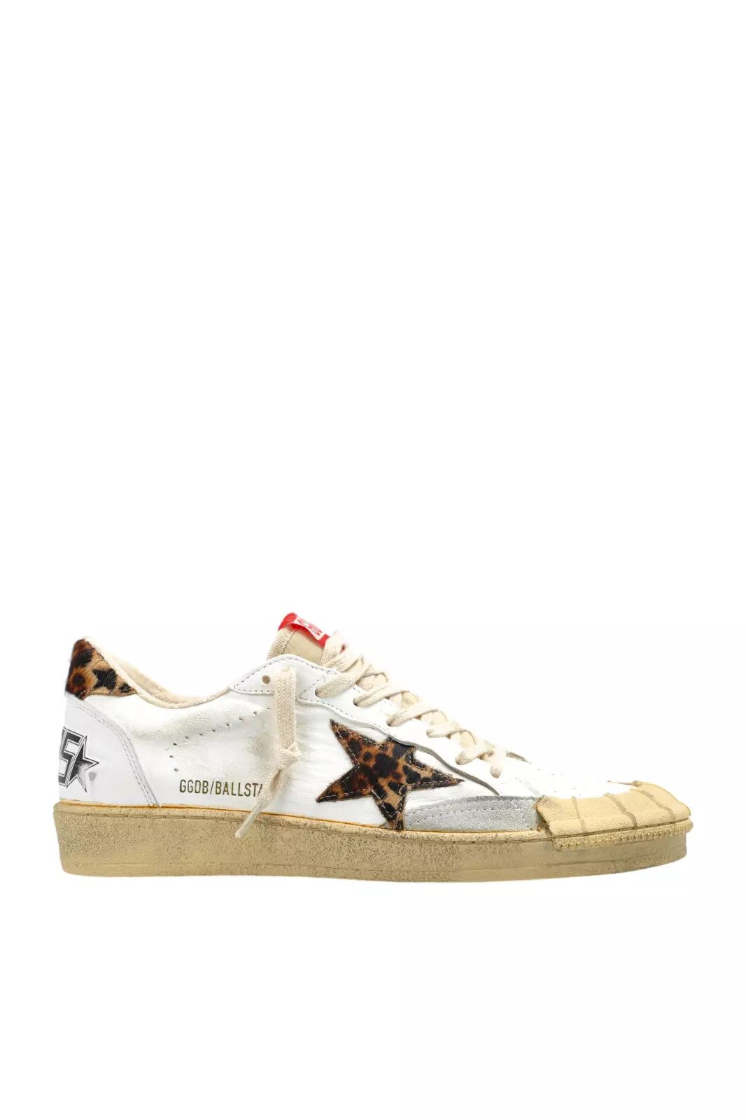 GOLDEN GOOSE Ball Star Wmns Wht/Leopard Sneakers