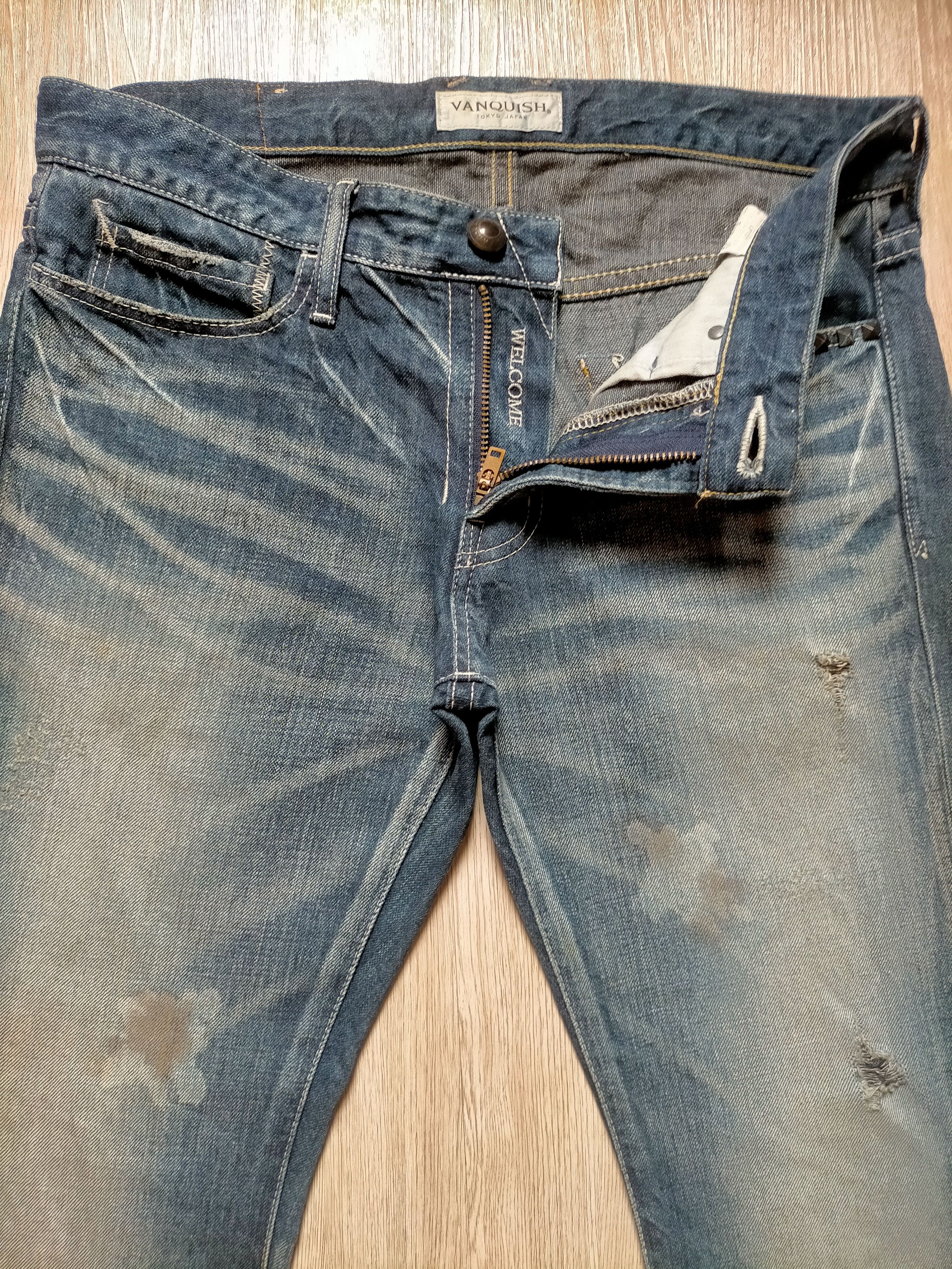 Japanese Brand Flare Jeans Vanquish Japan Studed Boot Cut Denim Size US 33 - 6 Thumbnail