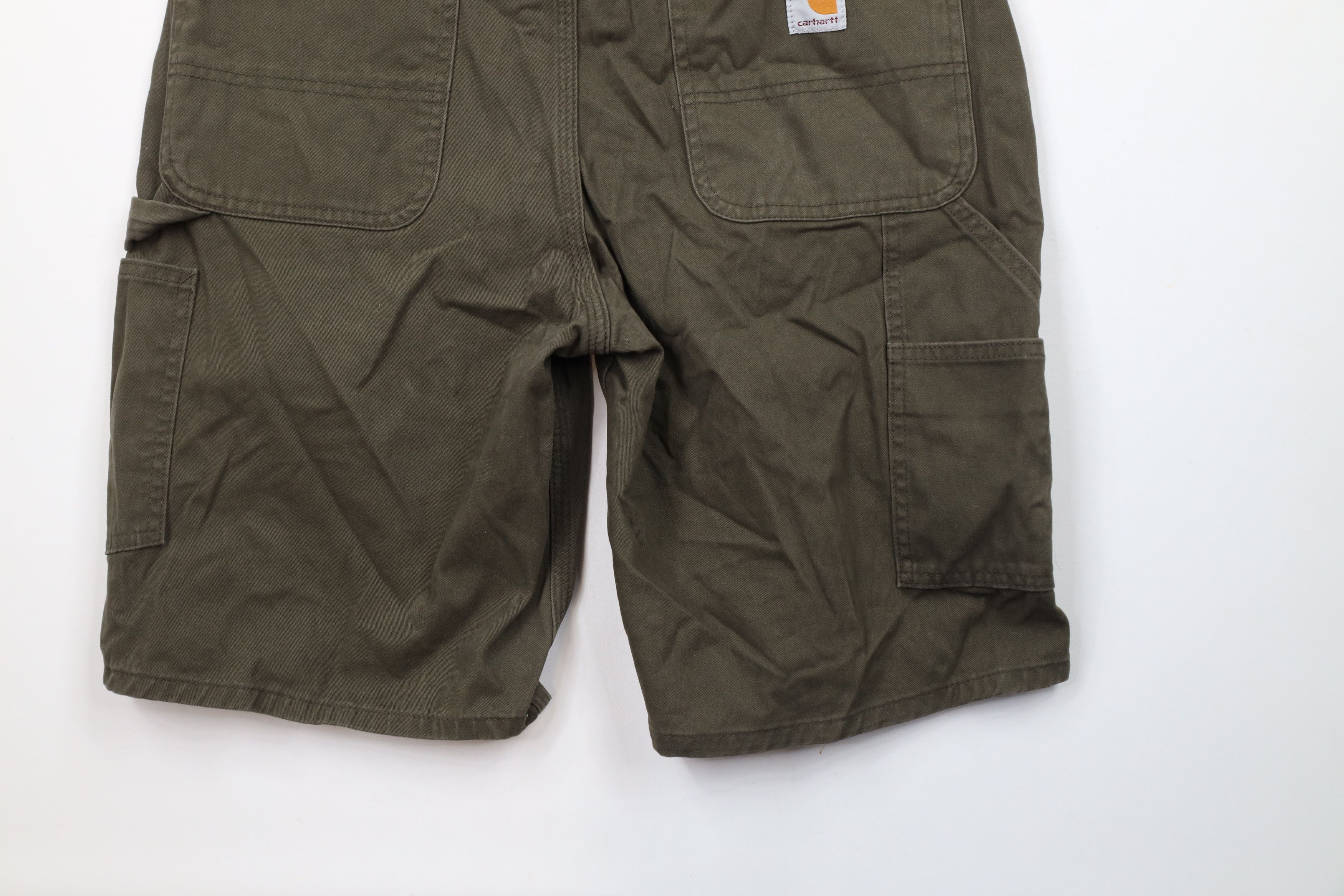 Carhartt × Vintage Vintage Carhartt Spell Out Relaxed Fit Dungaree Shorts Green Size US 33 - 11 Thumbnail