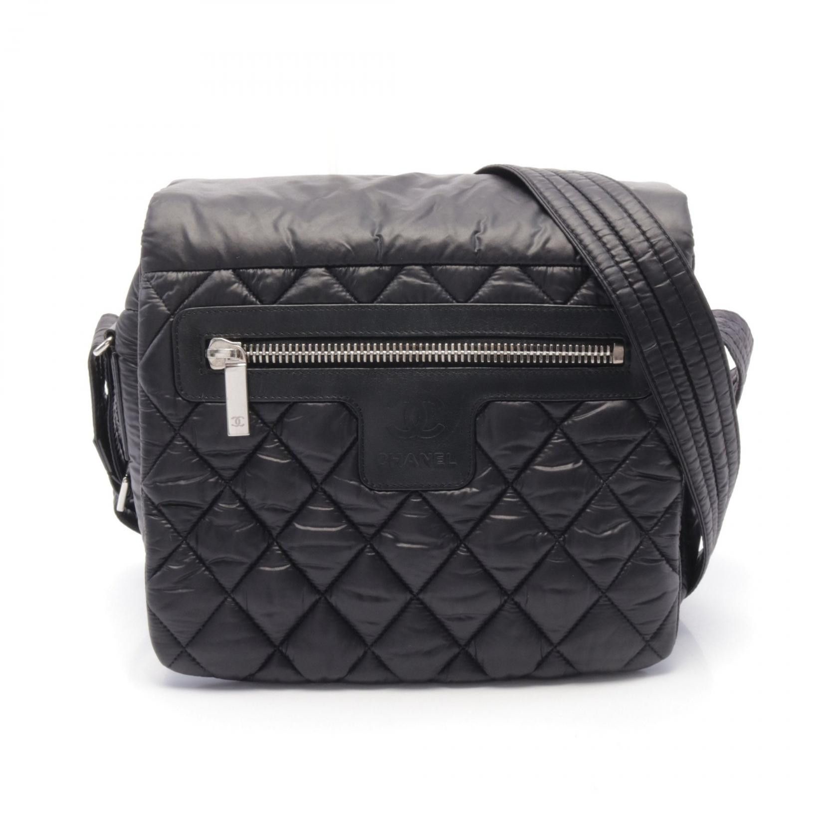 Chanel Chanel Coco Cocoon Nylon Leather Shoulder Bag Leather Shoulder Bag in Black, Women's