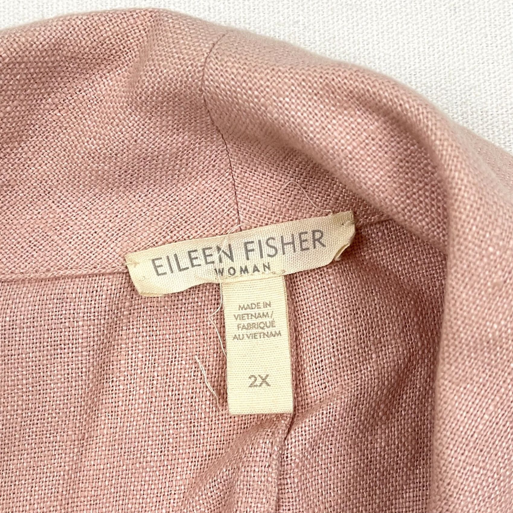 Eileen Fisher Eileen Fisher Jacket Womens 2X Pink Organic Linen Open Front Lagenlook Coastal Jacket Size XXL / US 16-18 / IT 52-54 - 4 Thumbnail