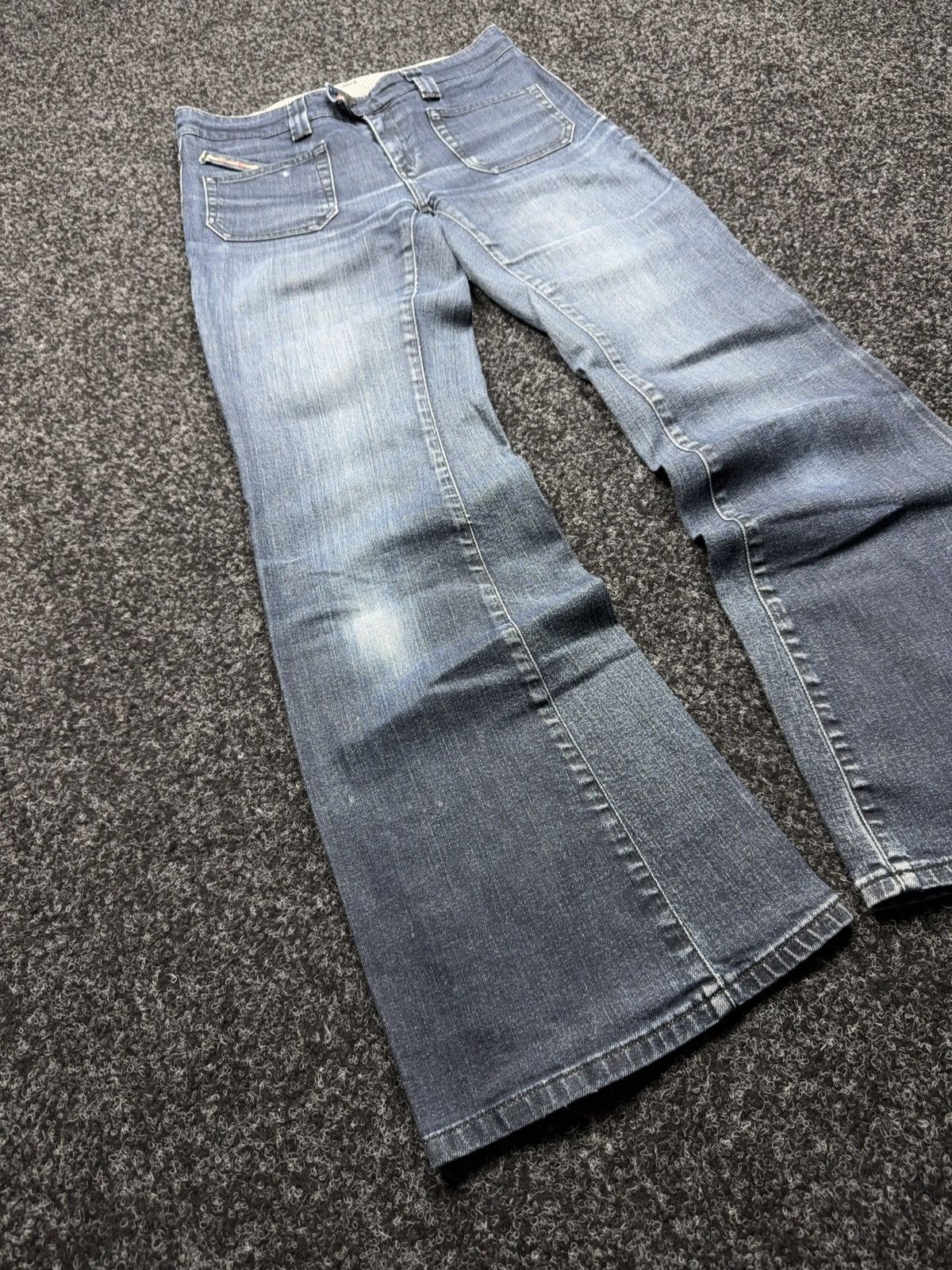 Diesel Retro 00s Diesel Fluzi Y2K Vntg Stretch Bootcut Flared Jeans Size 30" / US 8 / IT 44 - 2 Thumbnail